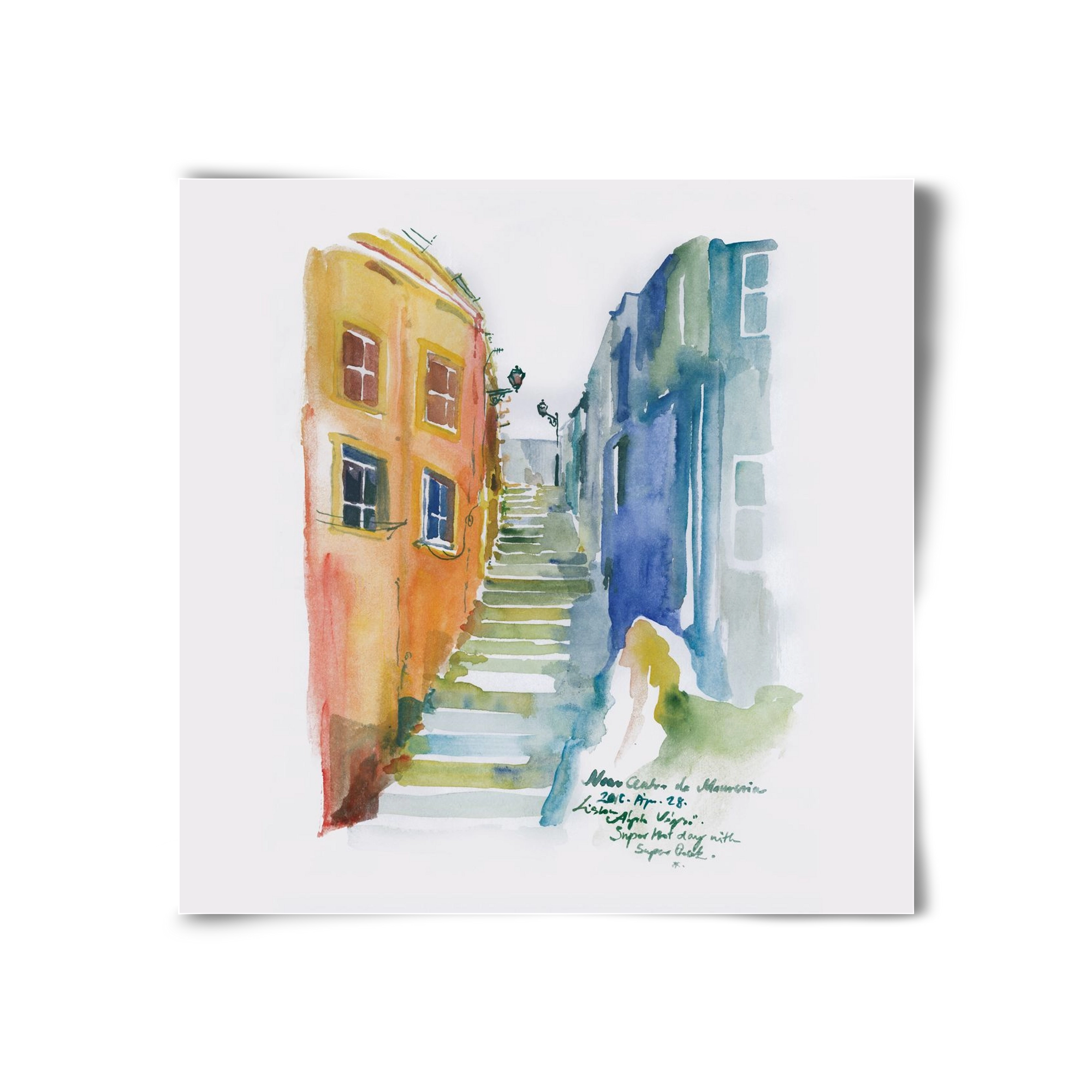 LISBON Aquarelle No.1, 30x30 cm, Keret nélkül