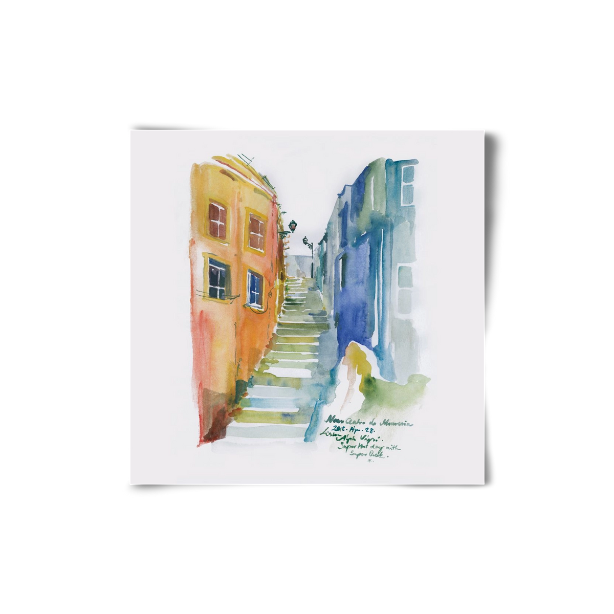 LISBON Aquarelle No.1, 20x20 cm, Keret nélkül