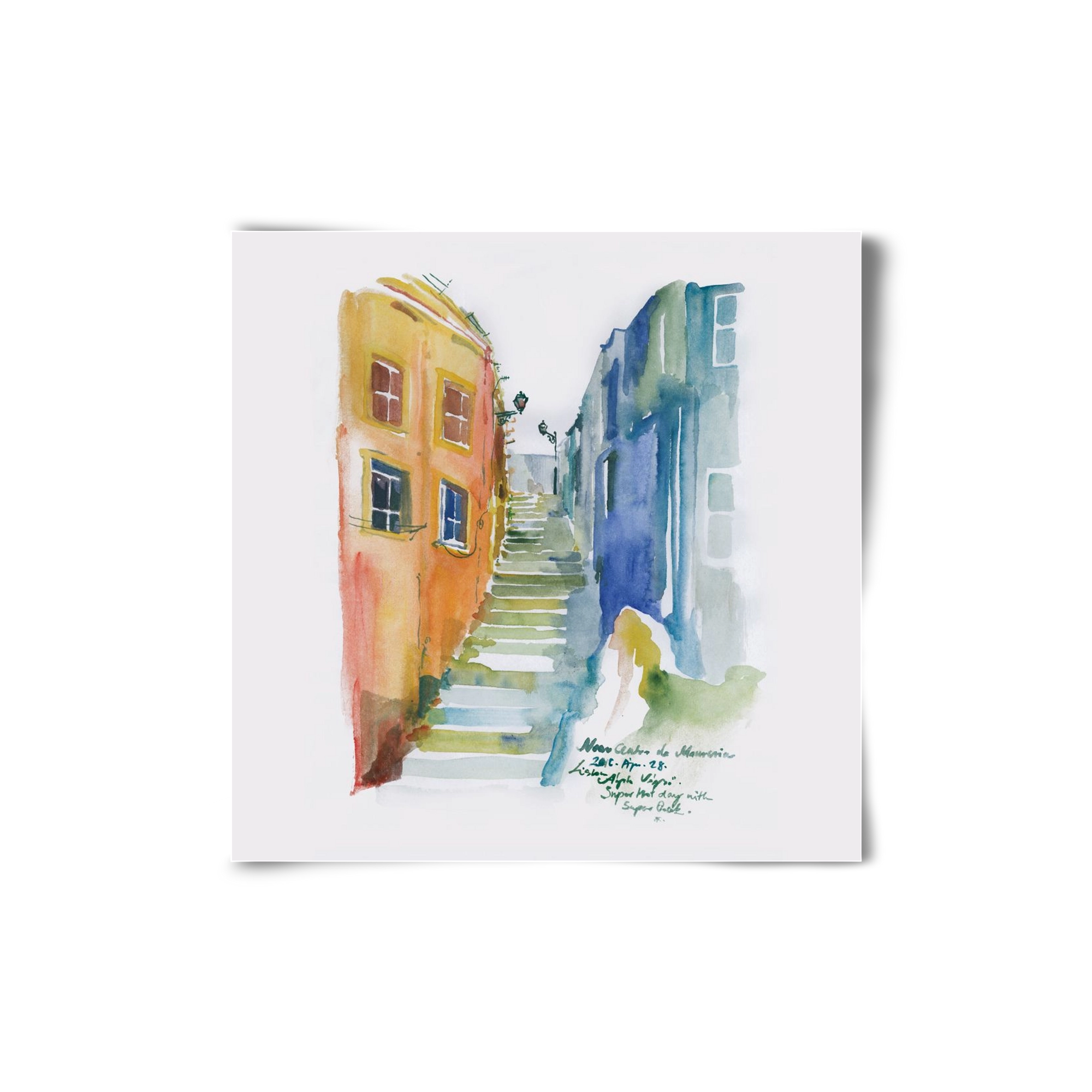 LISBON Aquarelle No.1, 20x20 cm, Keret nélkül