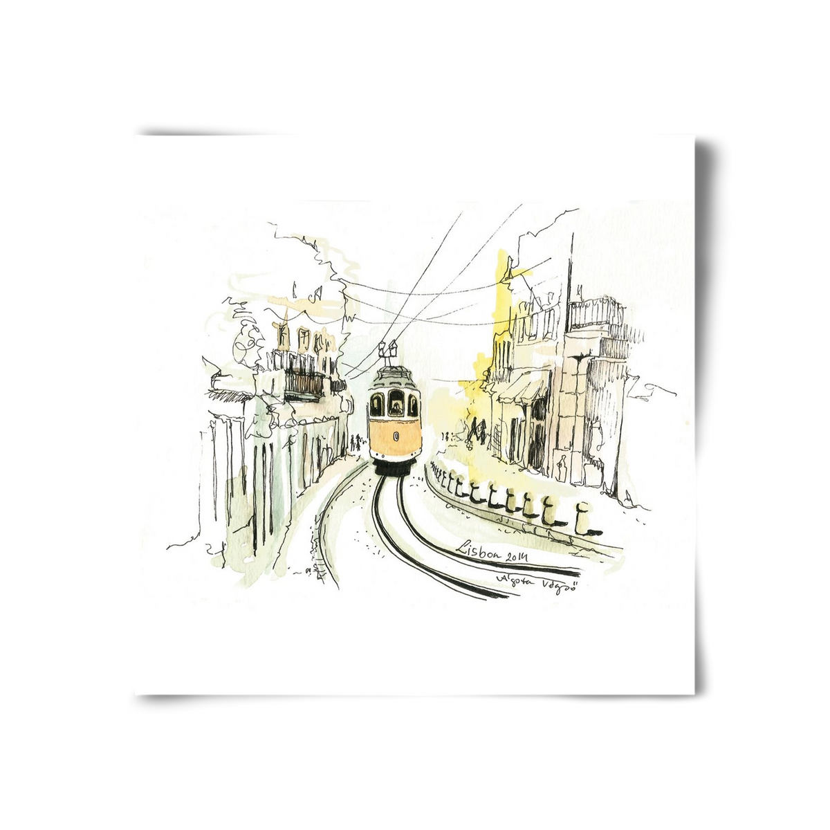 LISBON Aquarelle No.2, 30x30 cm, Keret nélkül