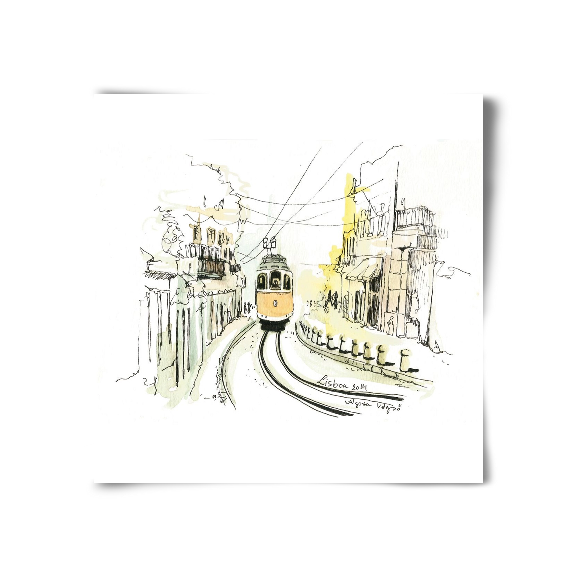 LISBON Aquarelle No.2, 30x30 cm, Keret nélkül