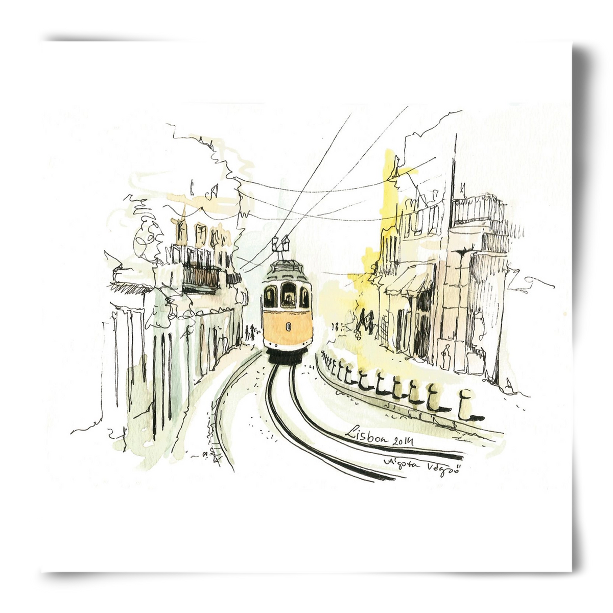 LISBON Aquarelle No.2, 50x50 cm, Keret nélkül