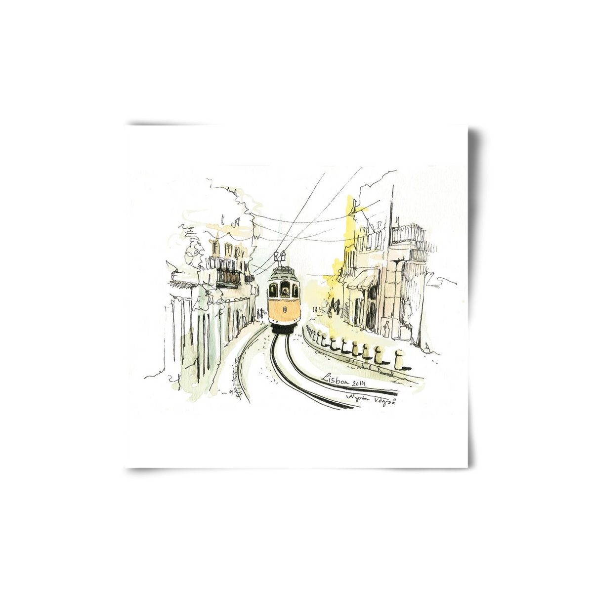 LISBON Aquarelle No.2, 20x20 cm, Keret nélkül