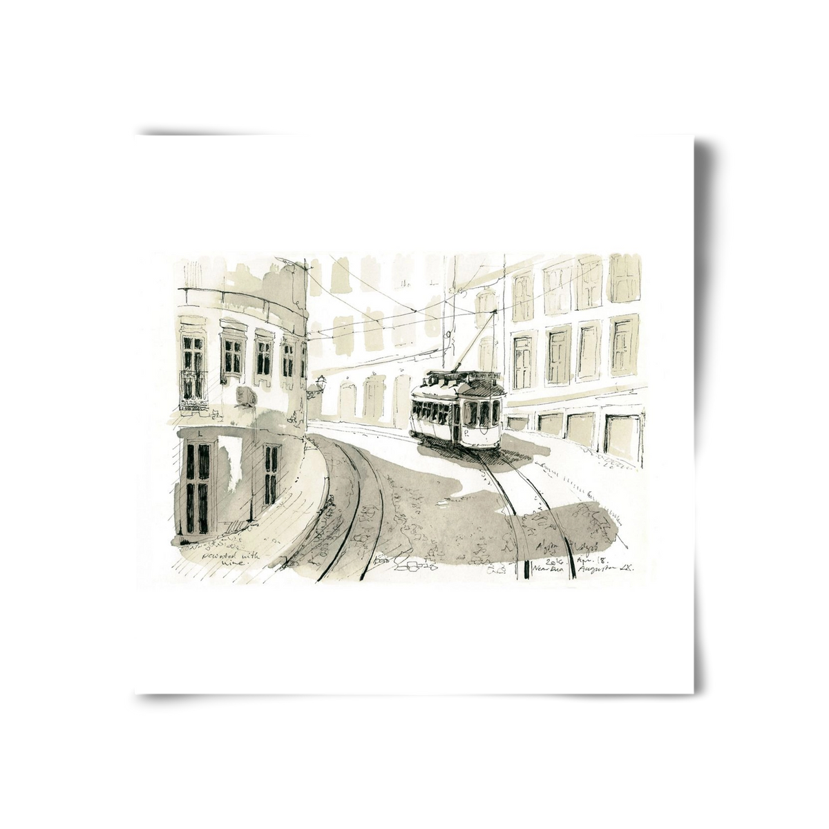 Lisbon Aquarelle No.5, 30x30 cm, Keret nélkül