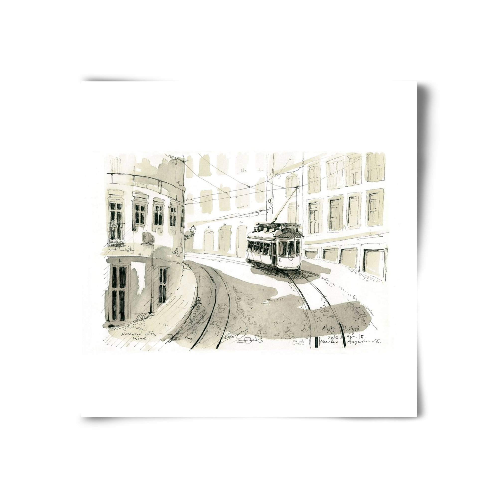 Lisbon Aquarelle No.5, 30x30 cm, Keret nélkül