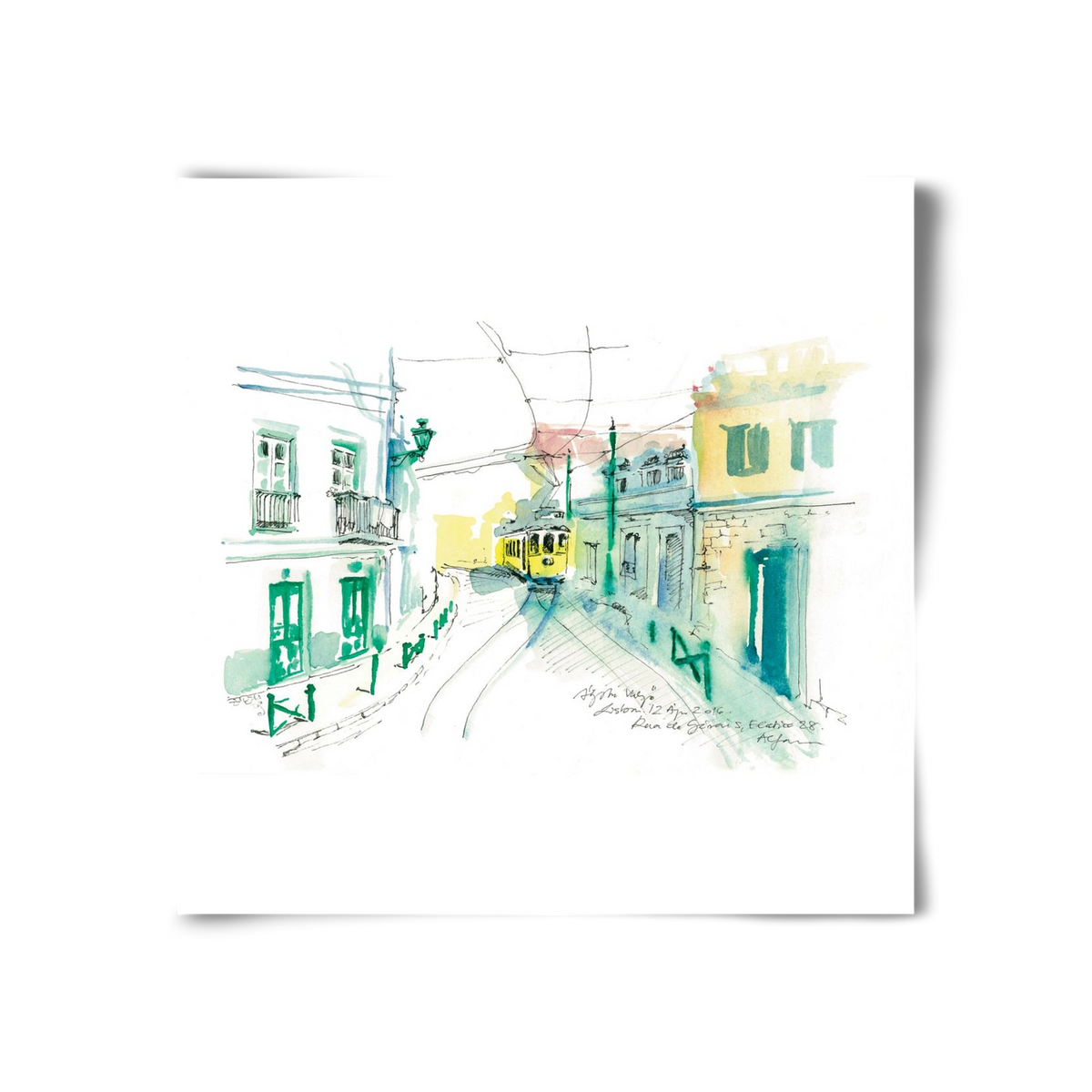 Lisbon Aquarelle No.6, 30x30 cm, Keret nélkül