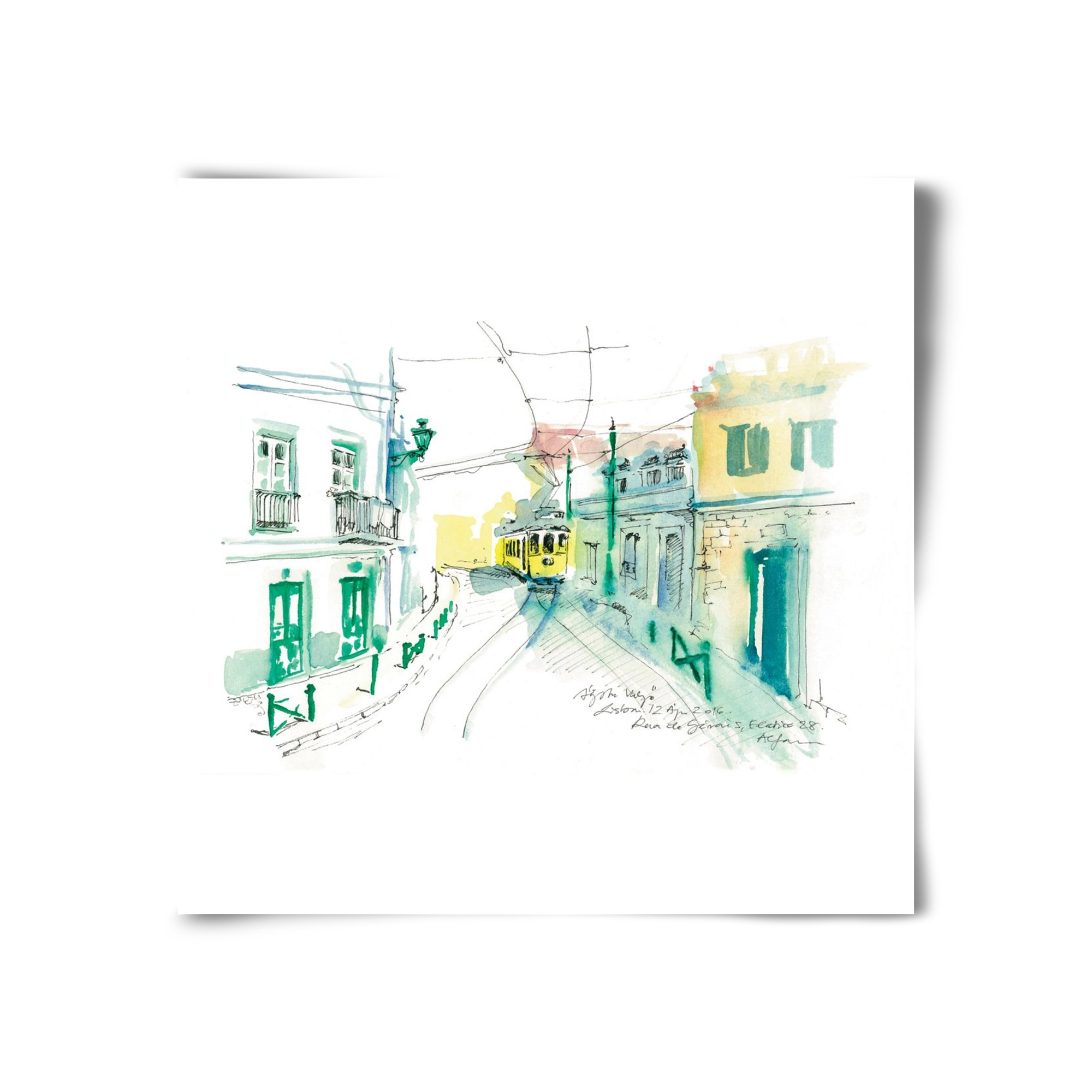 Lisbon Aquarelle No.6, 30x30 cm, Keret nélkül