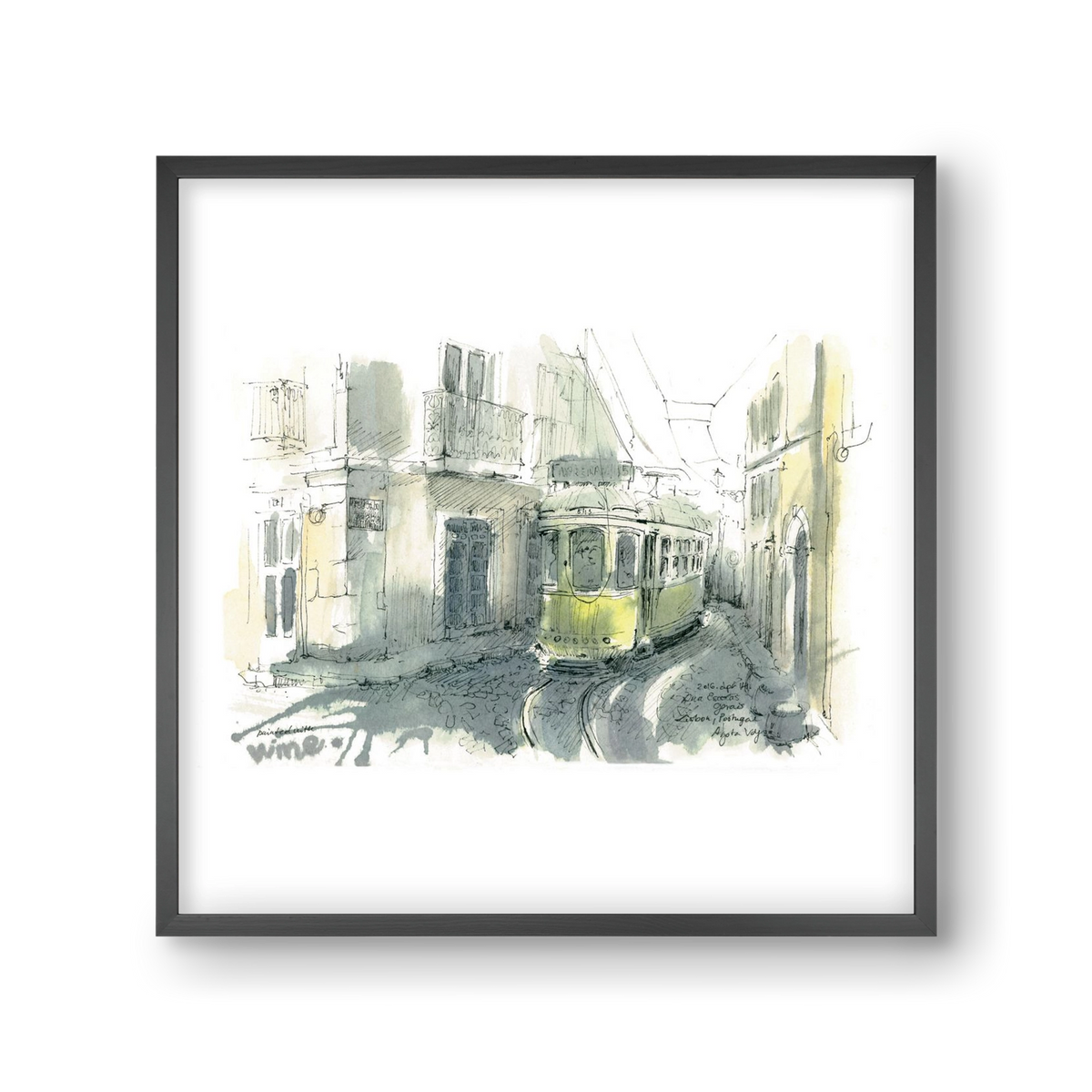 Lisbon Aquarelle No.7, 30x30 cm (30x30 cm), Fekete keret
