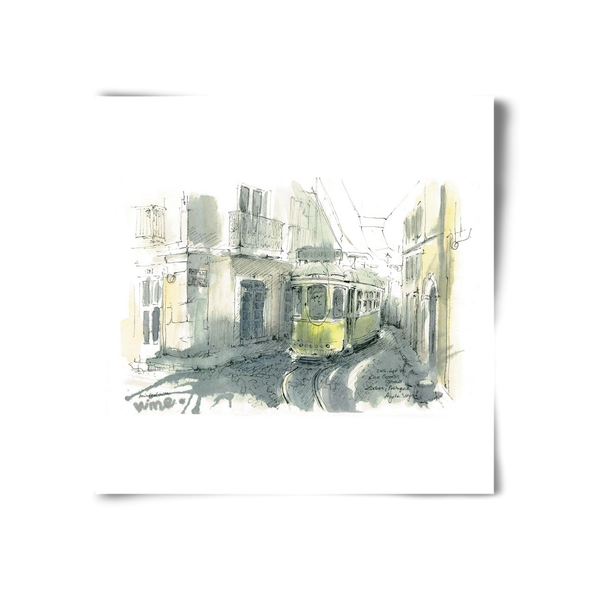 Lisbon Aquarelle No.7, 30x30 cm, Keret nélkül