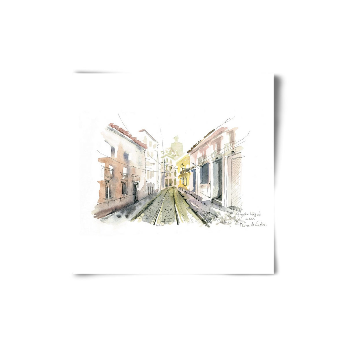 Lisbon Aquarelle No.8, 20x20 cm, Keret nélkül