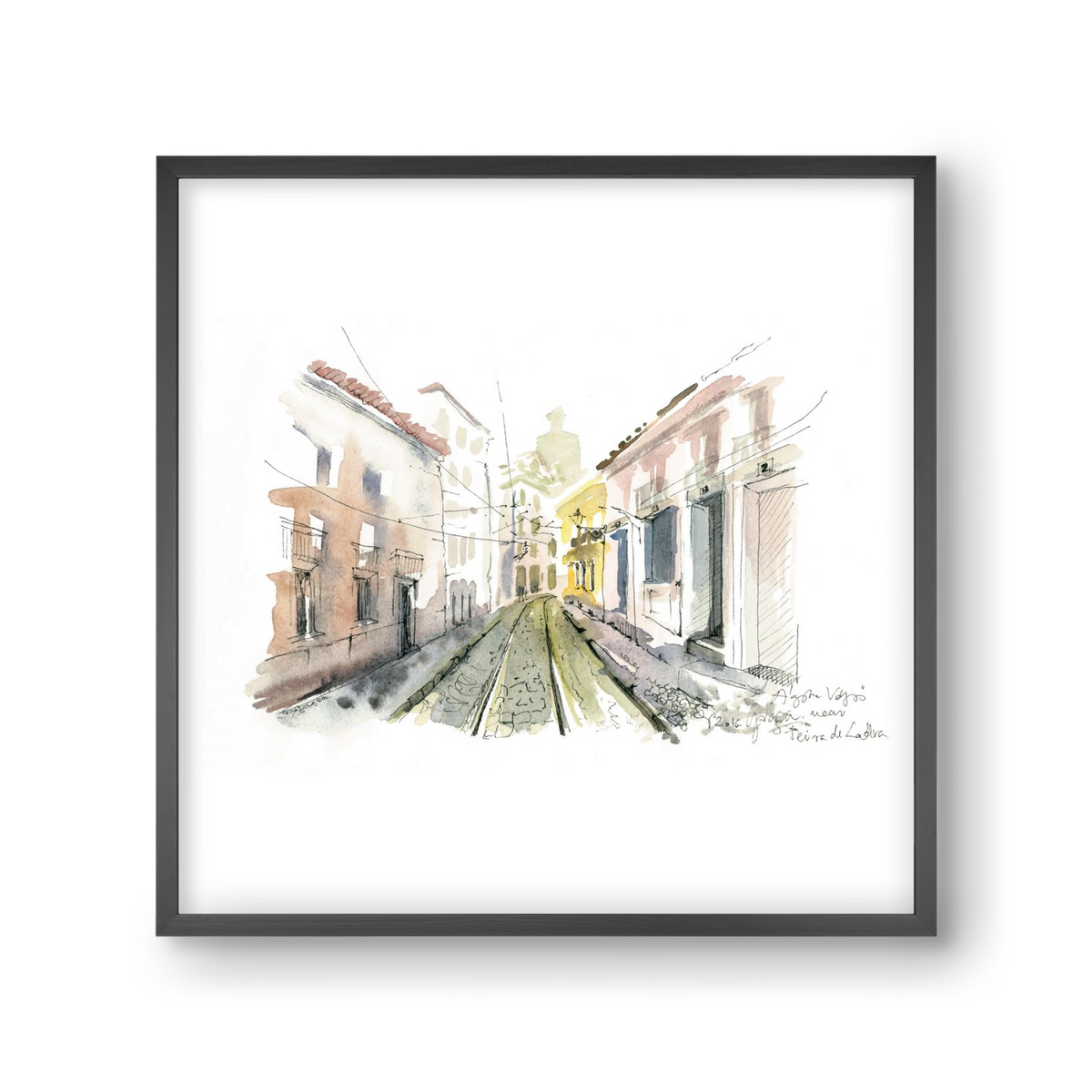 Lisbon Aquarelle No.8, 30x30 cm (30x30 cm), Fekete keret