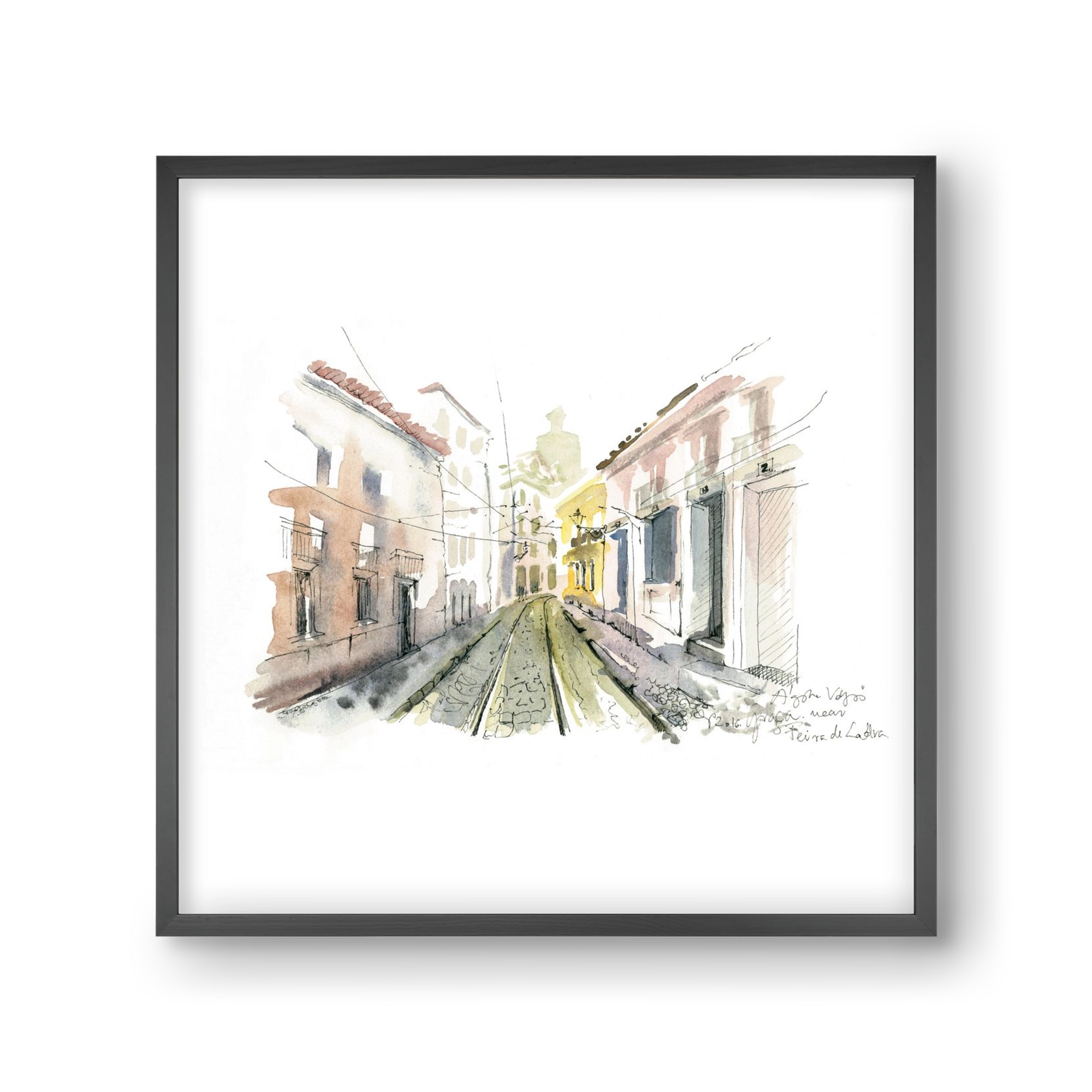Lisbon Aquarelle No.8, 30x30 cm (30x30 cm), Fekete keret