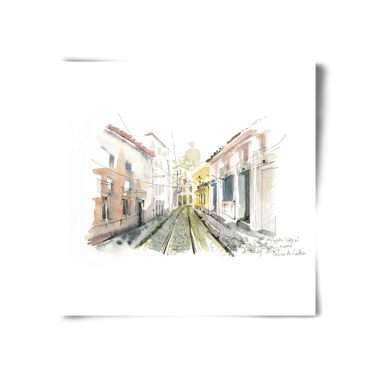 Lisbon Aquarelle No.8, 30x30 cm, Keret nélkül