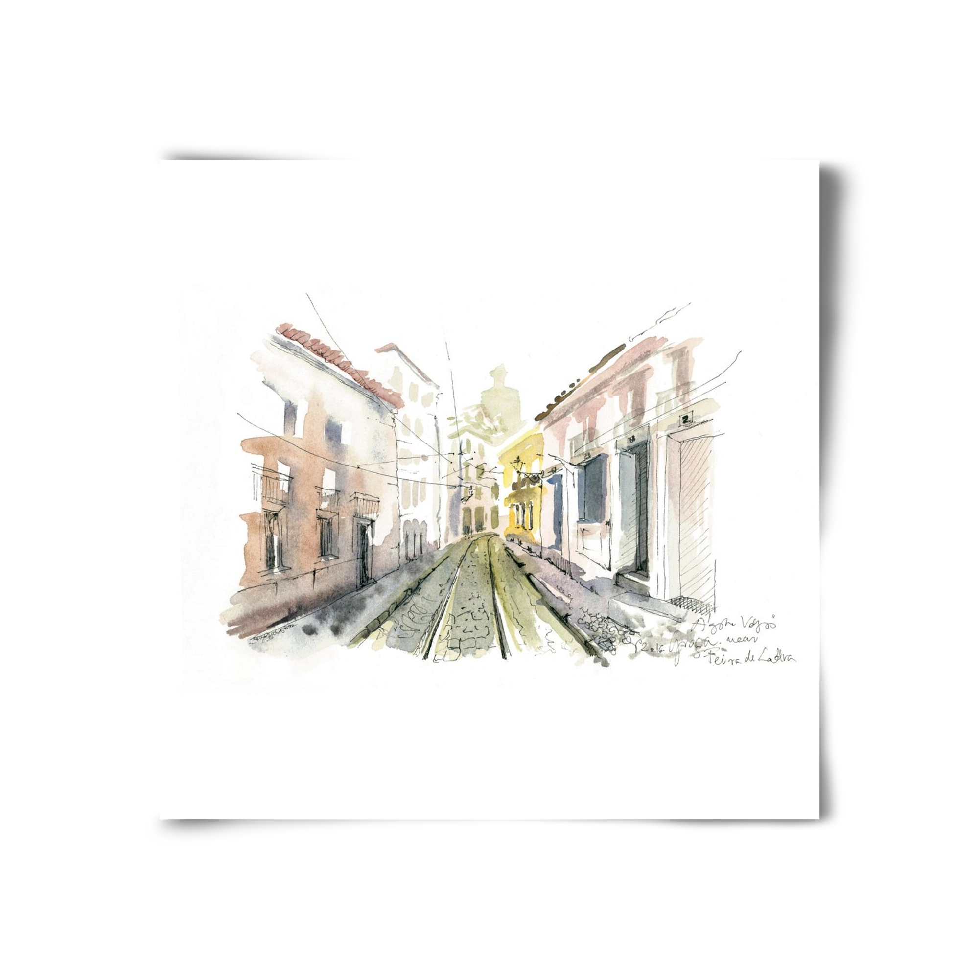 Lisbon Aquarelle No.8, 30x30 cm, Keret nélkül