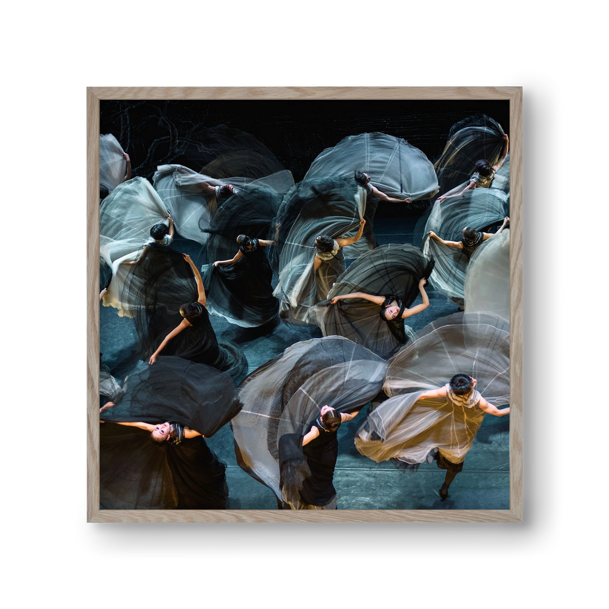 ocean of skirts 2 square, 30x30 cm (30x30 cm), Tölgy keret