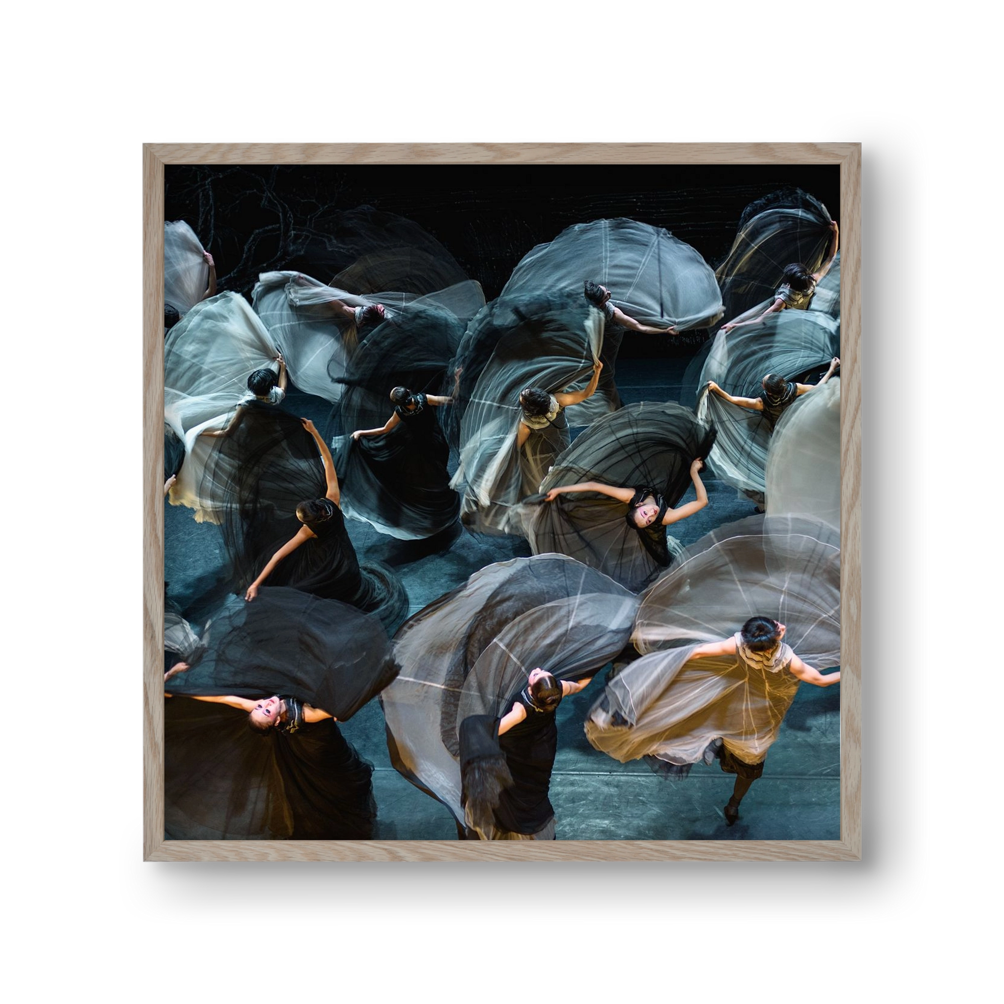 ocean of skirts 2 square, 30x30 cm (30x30 cm), Tölgy keret