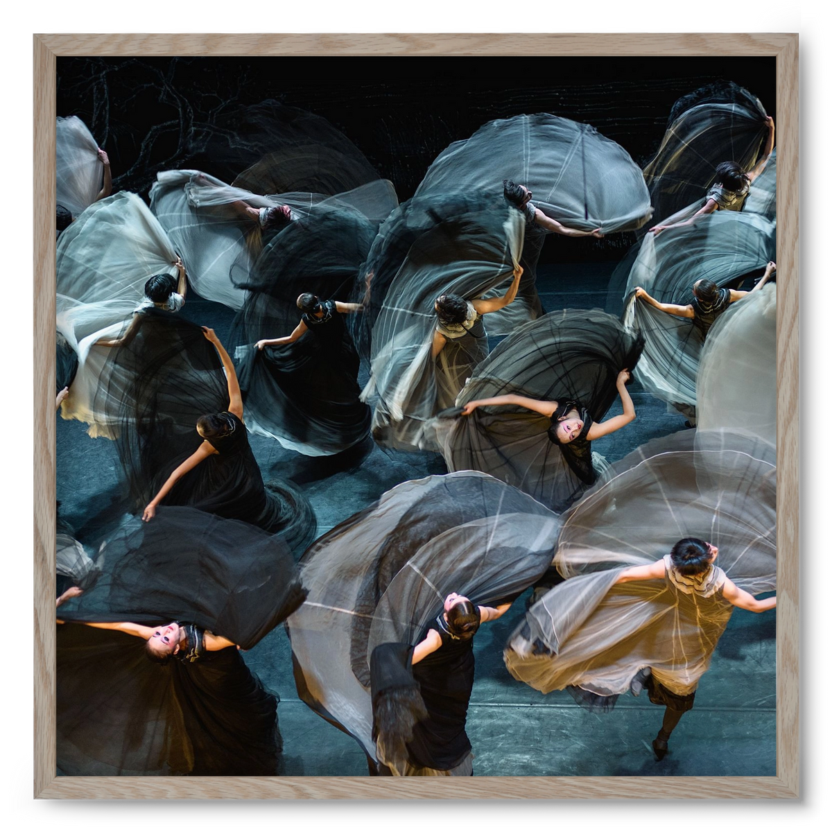 ocean of skirts 2 square, 50x50 cm (50x50 cm), Tölgy keret