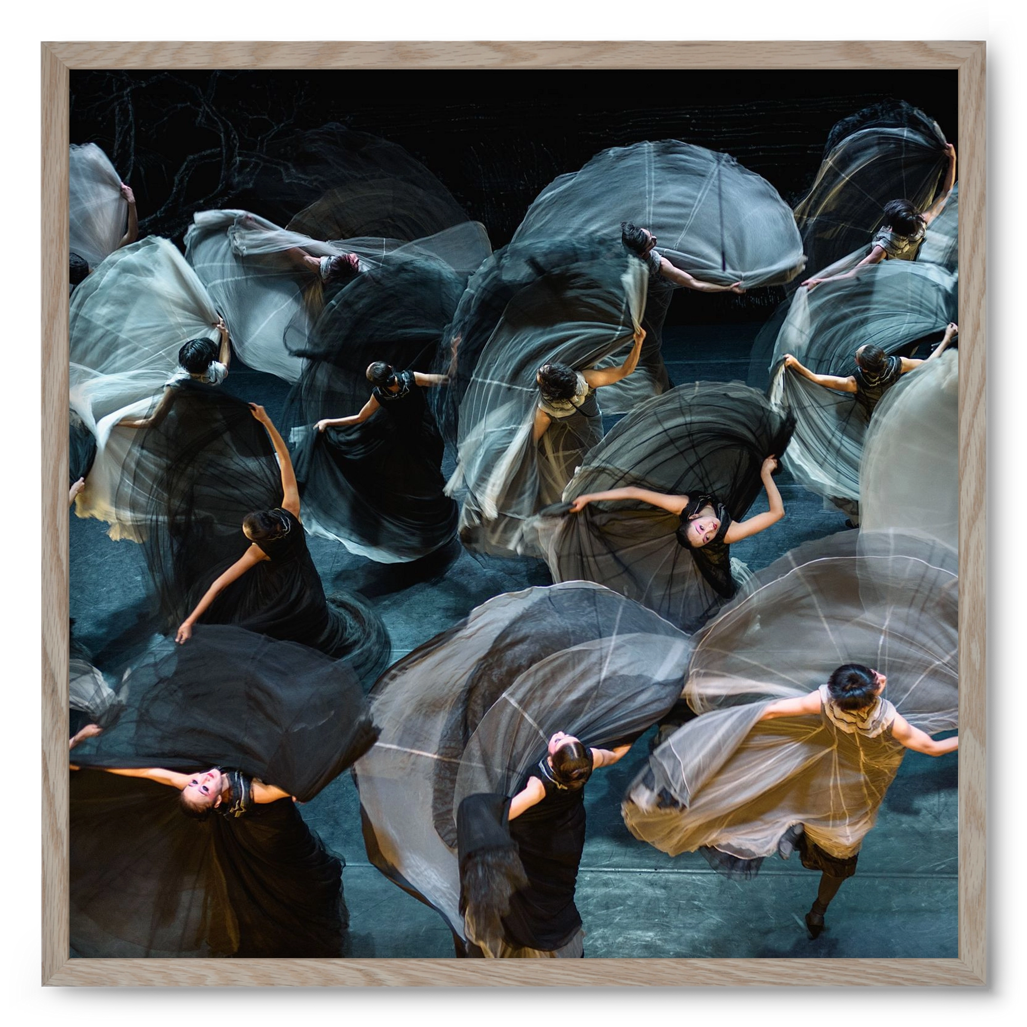 ocean of skirts 2 square, 50x50 cm (50x50 cm), Tölgy keret