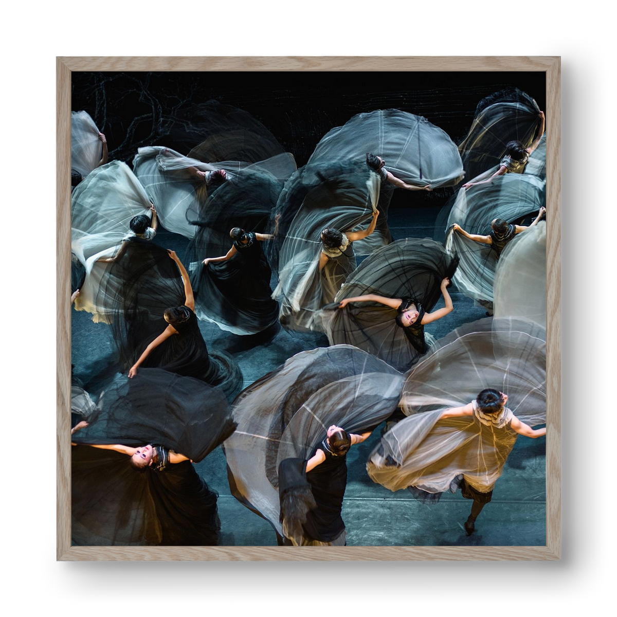 ocean of skirts 2 square, 40x40 cm (40x40 cm), Tölgy keret