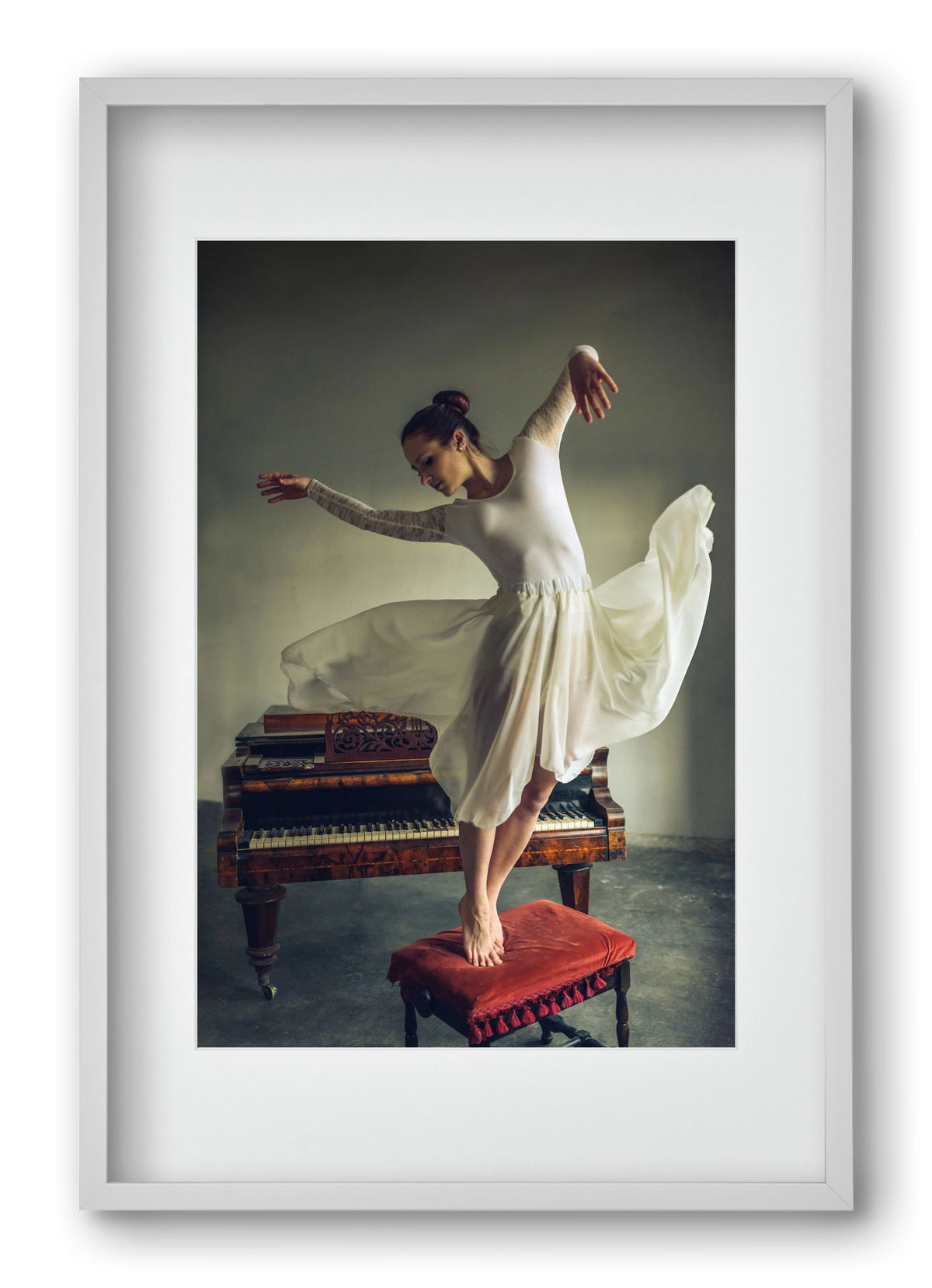 romance, 40x60 cm (30x45 cm), Fehér keret, paszpartuval