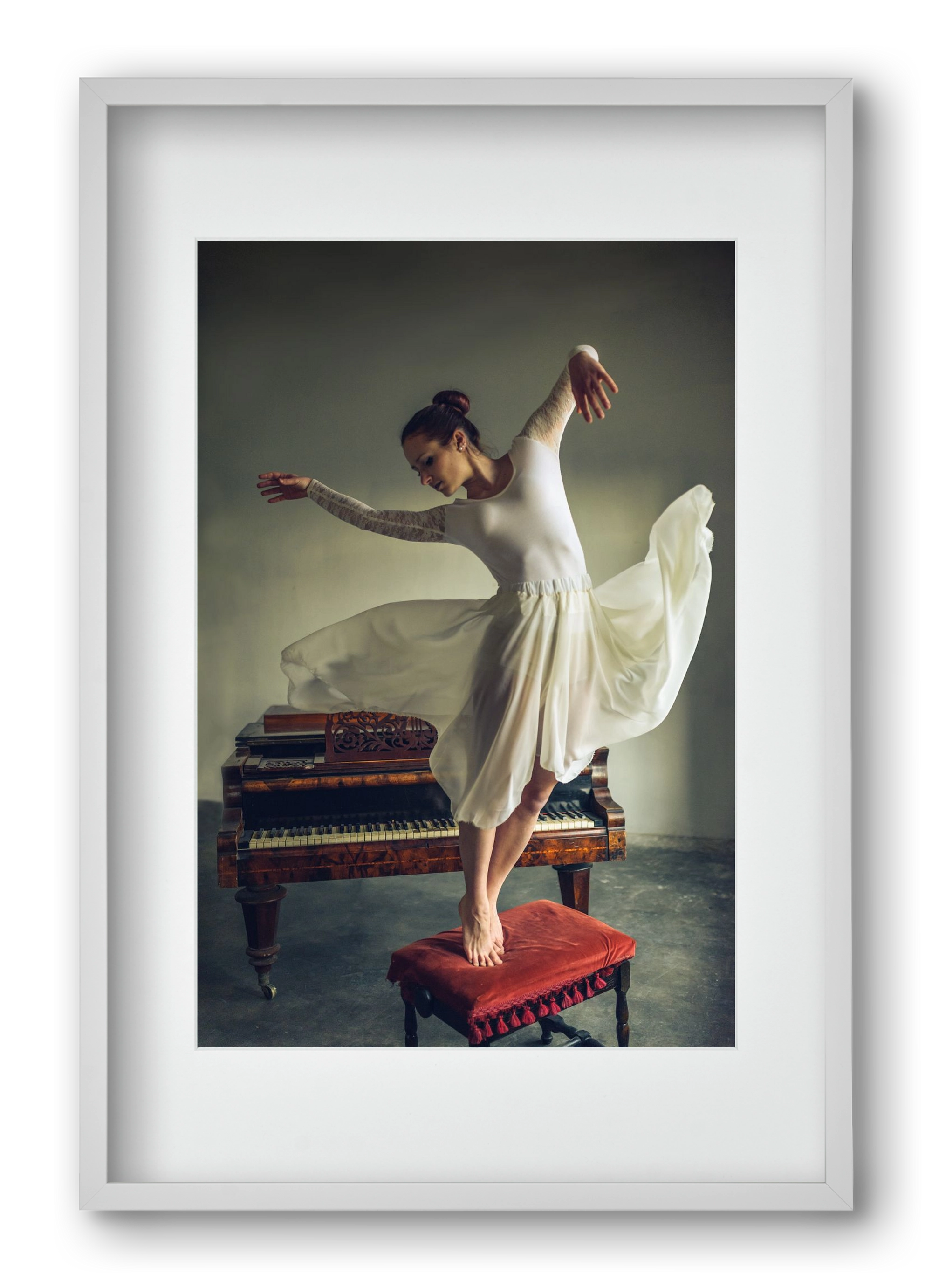 romance, 40x60 cm (30x45 cm), Fehér keret, paszpartuval