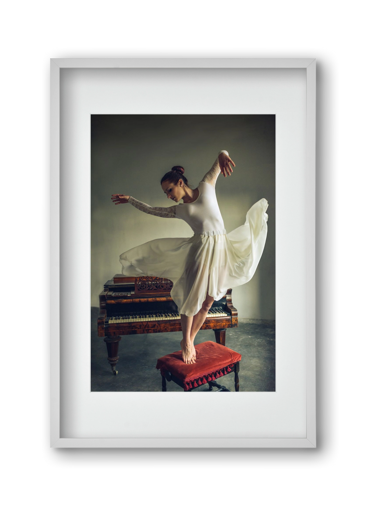 romance, 30x45 cm (20x30 cm), Fehér keret, paszpartuval