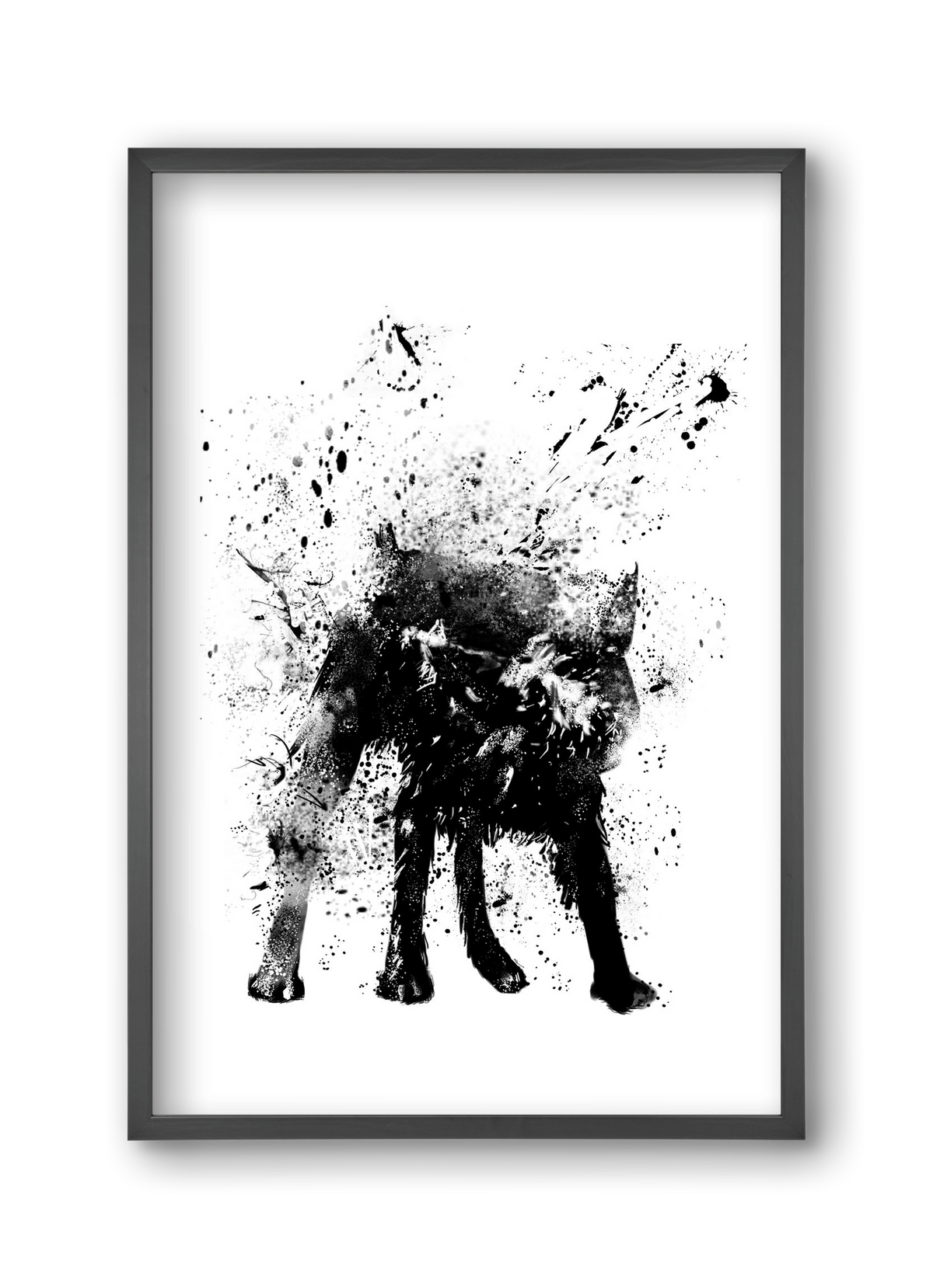 Wet dog, 30x45 cm (30x45 cm), Fekete keret