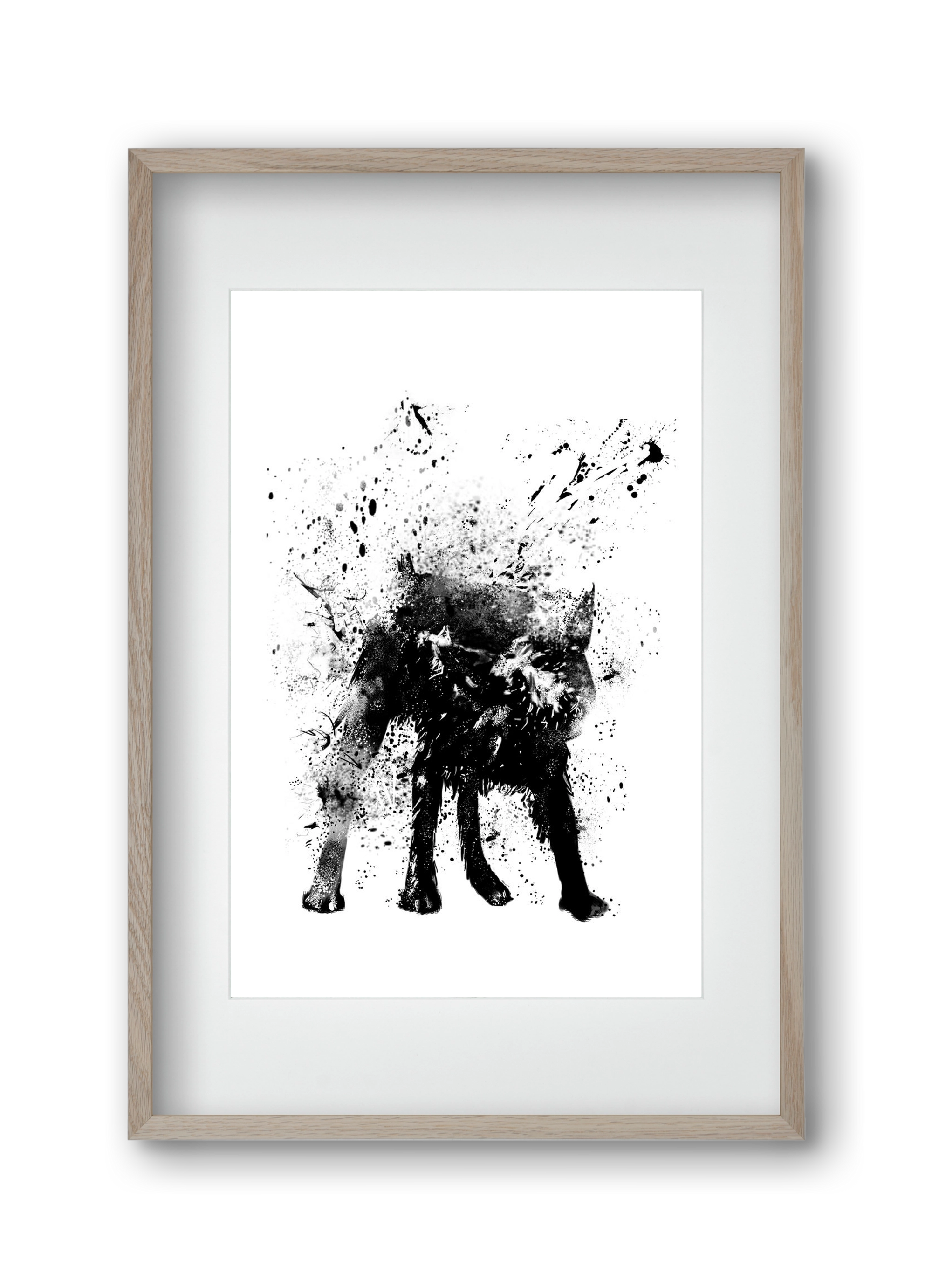 Wet dog, 30x45 cm (20x30 cm), Tölgy keret, paszpartuval