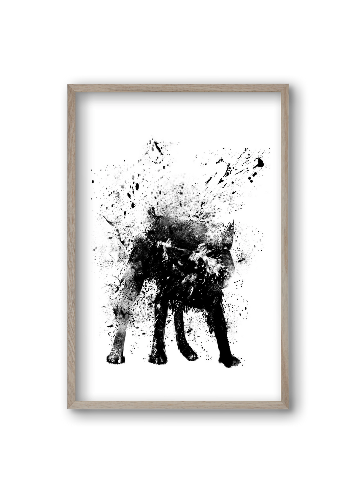 Wet dog, 20x30 cm (20x30 cm), Tölgy keret