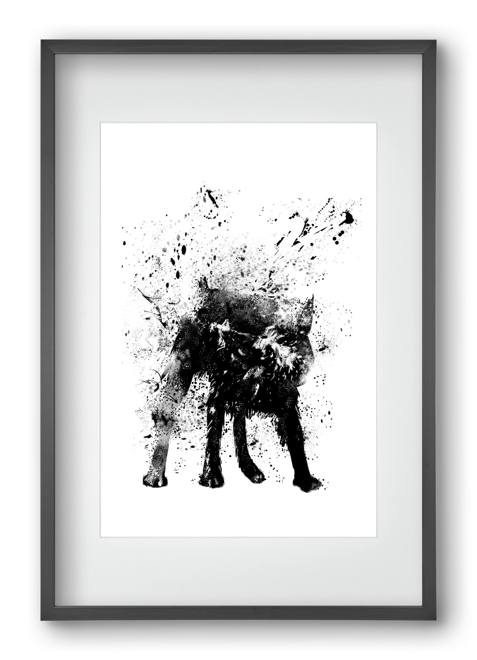 Wet dog, 40x60 cm (30x45 cm), Fekete keret, paszpartuval