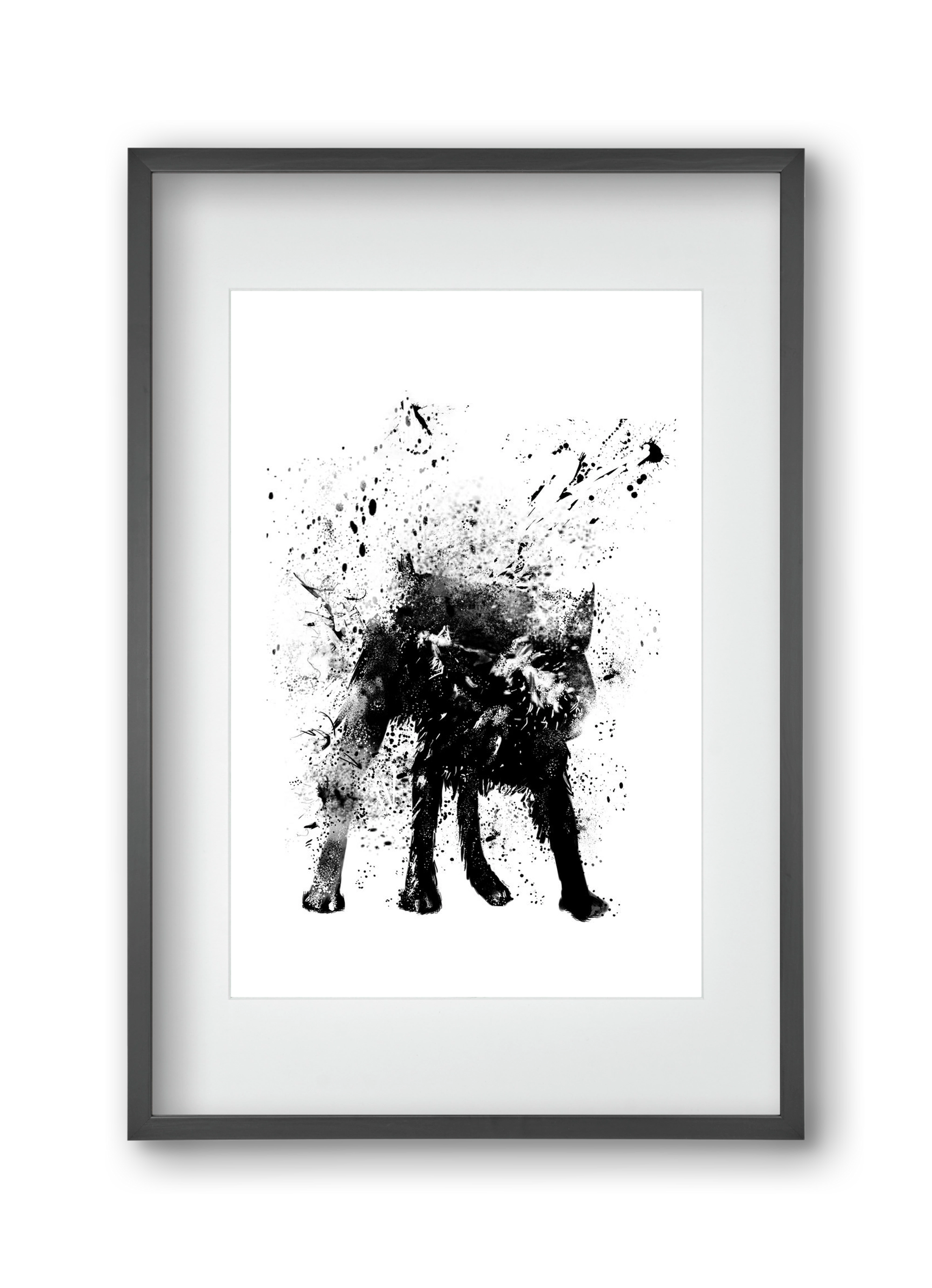 Wet dog, 30x45 cm (20x30 cm), Fekete keret, paszpartuval