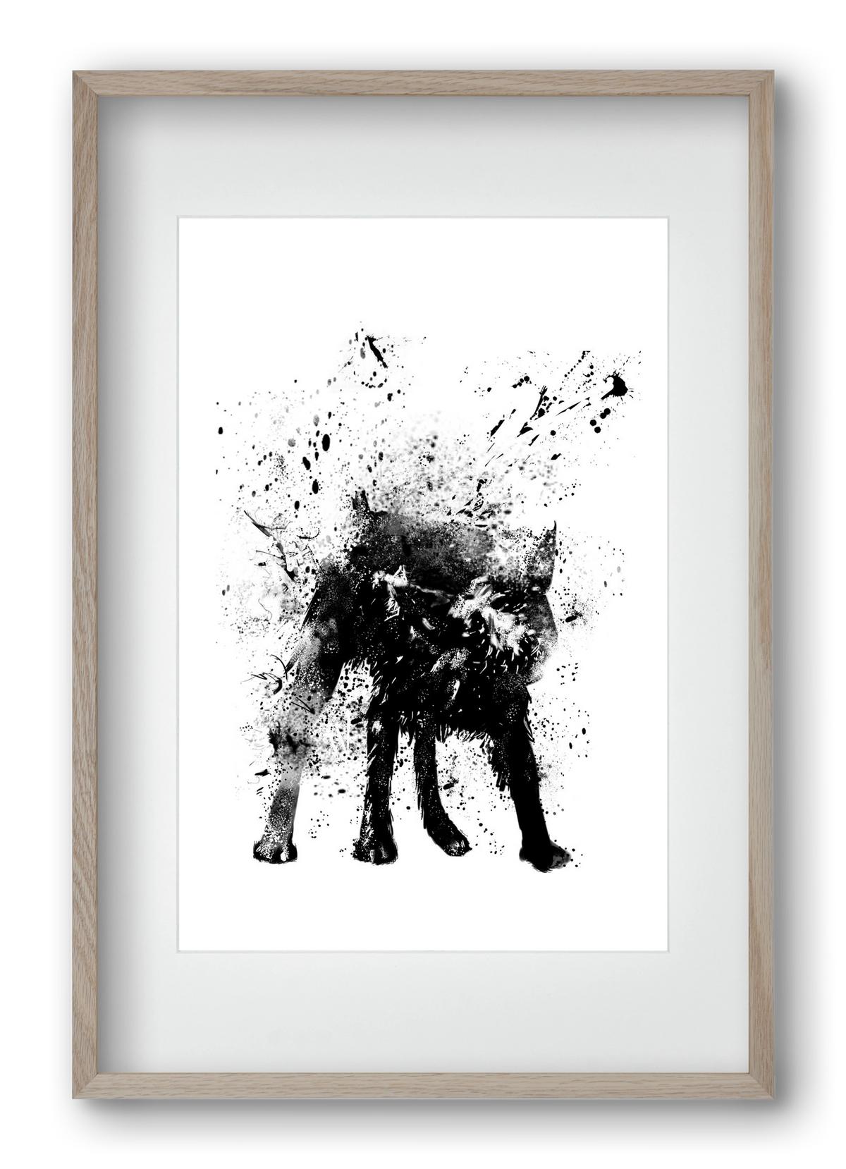 Wet dog, 40x60 cm (30x45 cm), Tölgy keret, paszpartuval