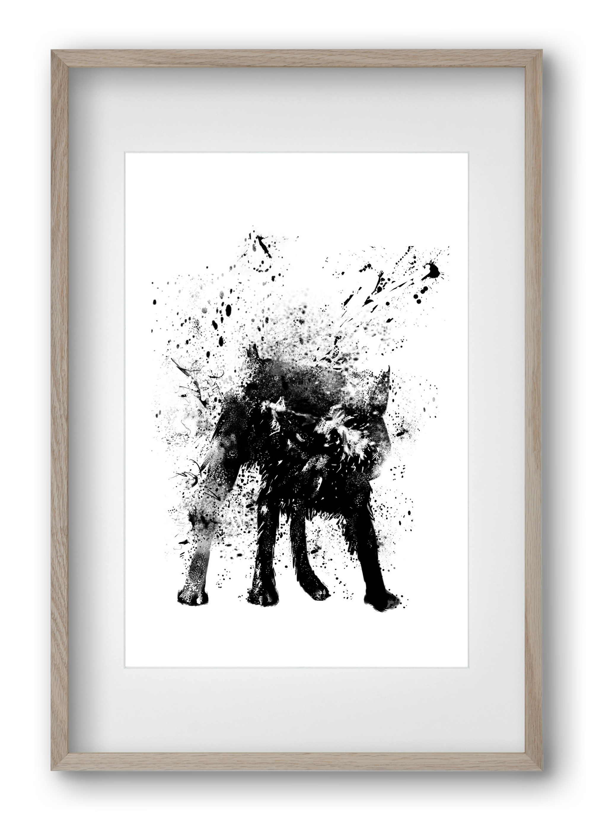 Wet dog, 40x60 cm (30x45 cm), Tölgy keret, paszpartuval