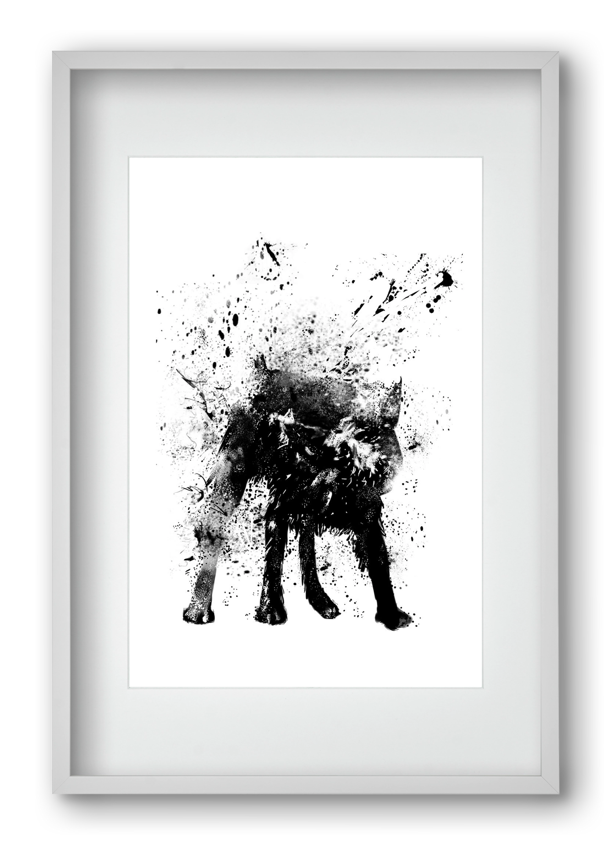 Wet dog, 40x60 cm (30x45 cm), Fehér keret, paszpartuval