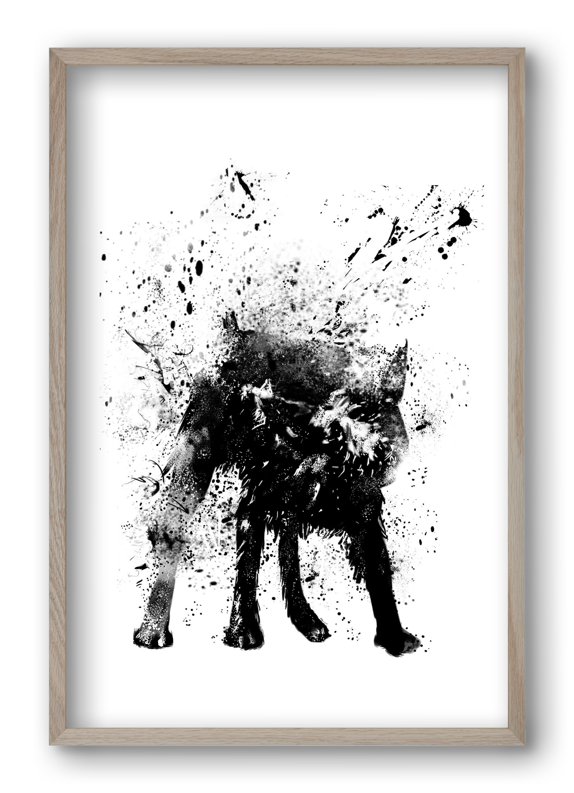 Wet dog, 40x60 cm (40x60 cm), Tölgy keret