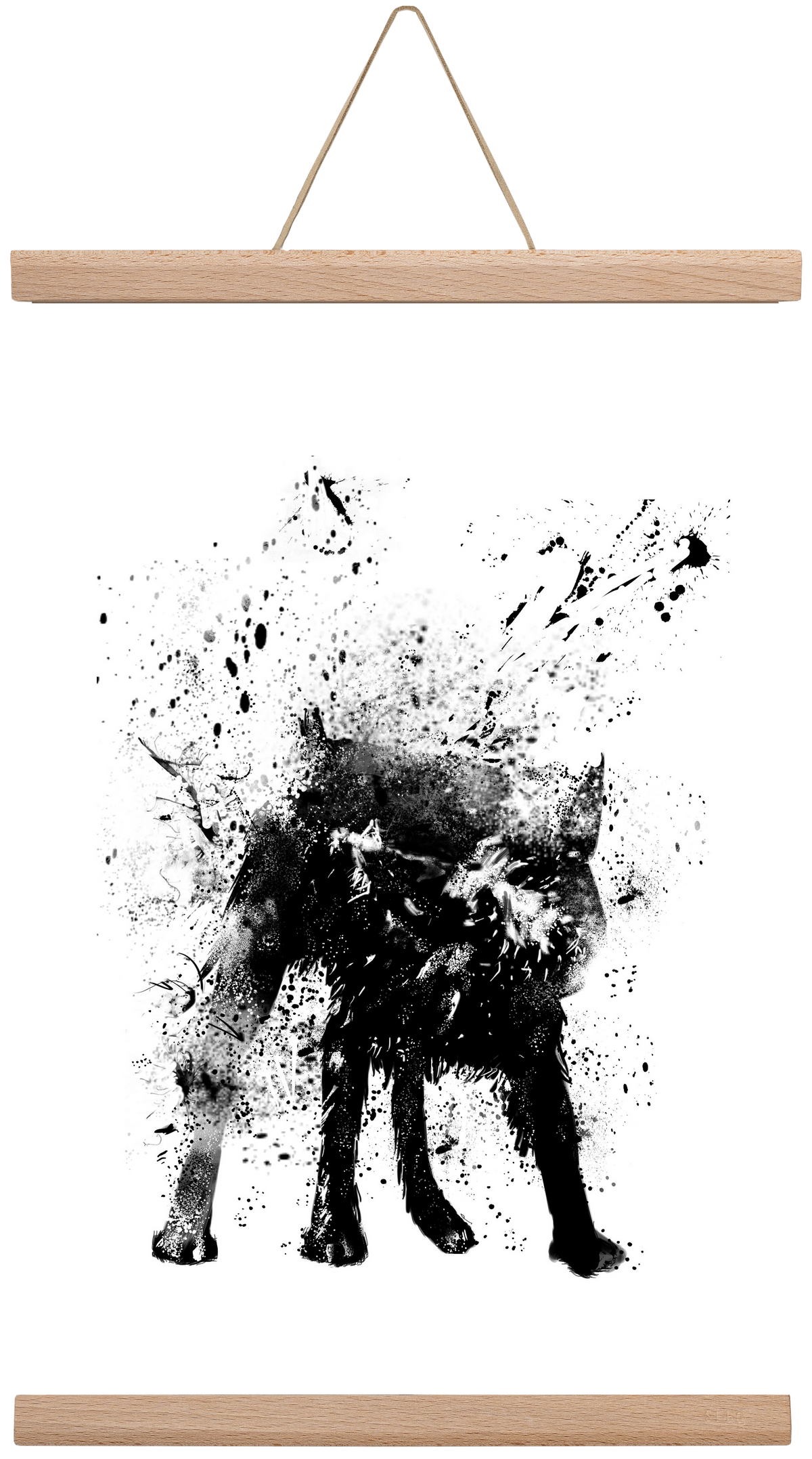 Wet dog, 30x45 cm (30x45 cm), Tölgy akasztó