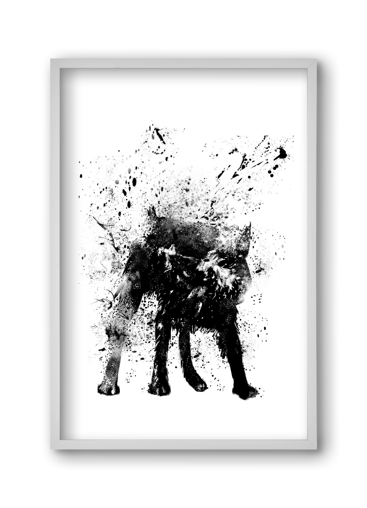 Wet dog, 30x45 cm (30x45 cm), Fehér keret