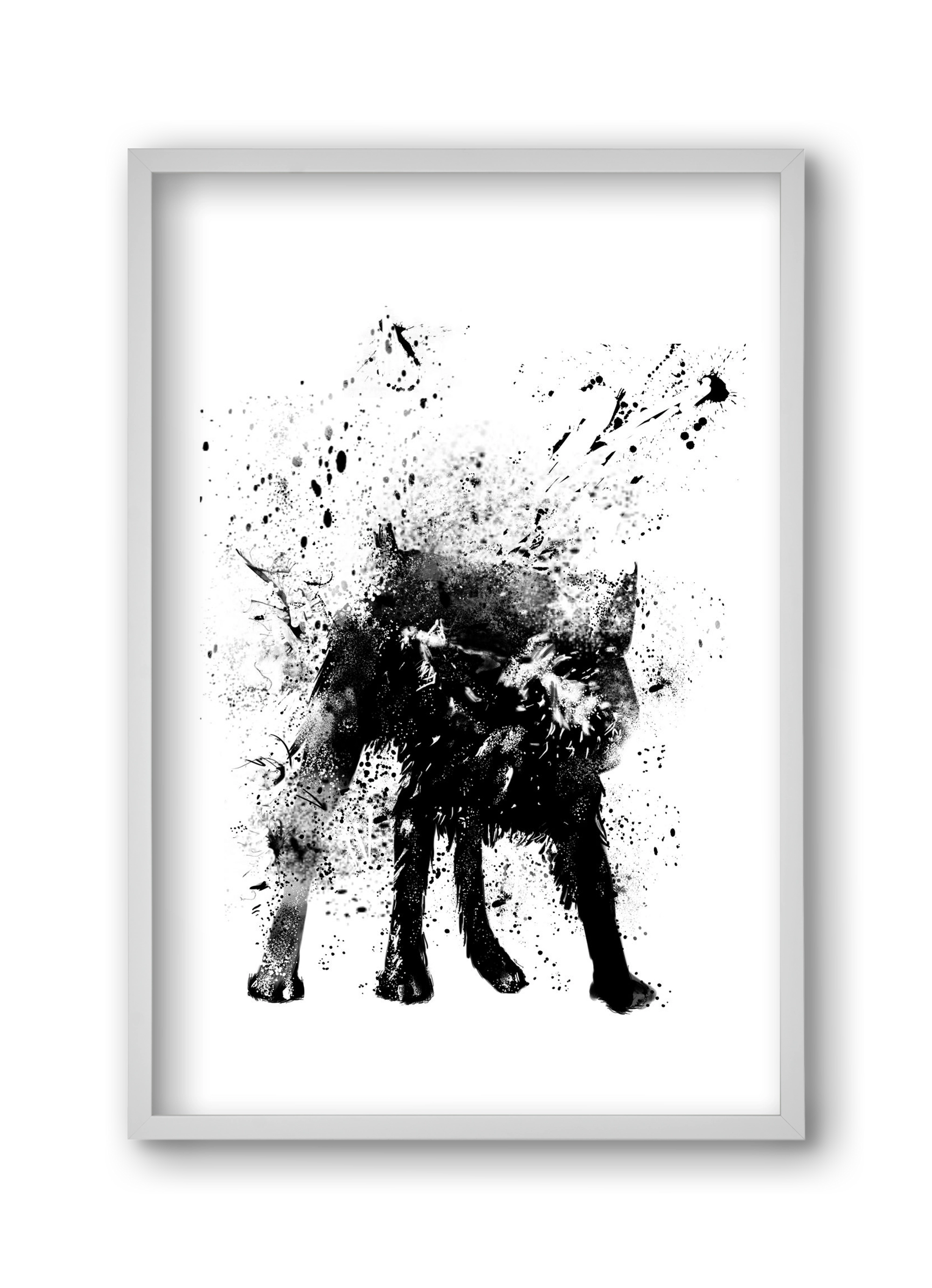 Wet dog, 30x45 cm (30x45 cm), Fehér keret