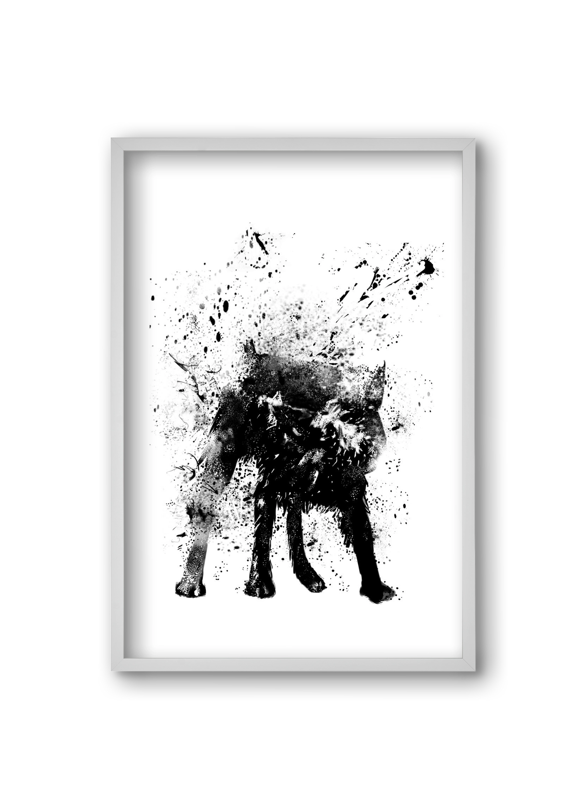 Wet dog, 20x30 cm (20x30 cm), Fehér keret