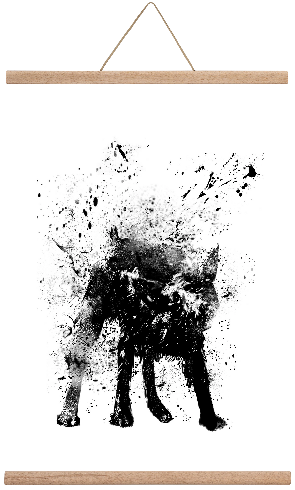 Wet dog, 40x60 cm (40x60 cm), Tölgy akasztó