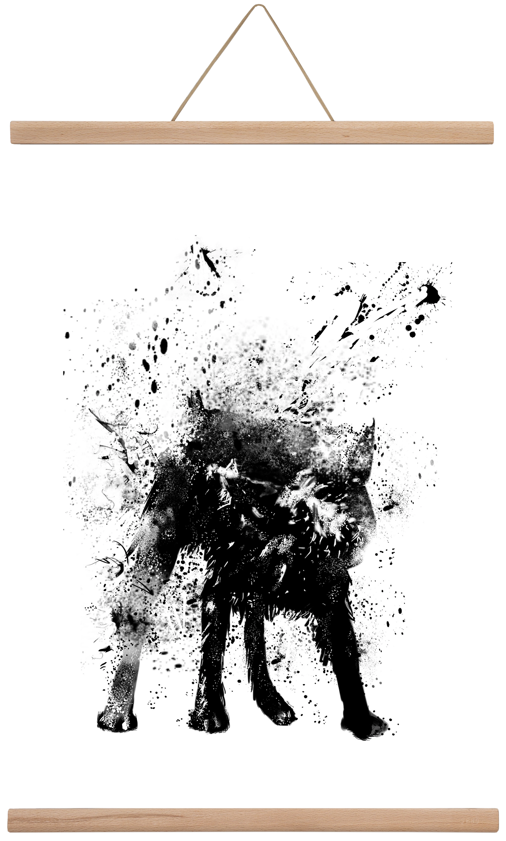 Wet dog, 40x60 cm (40x60 cm), Tölgy akasztó