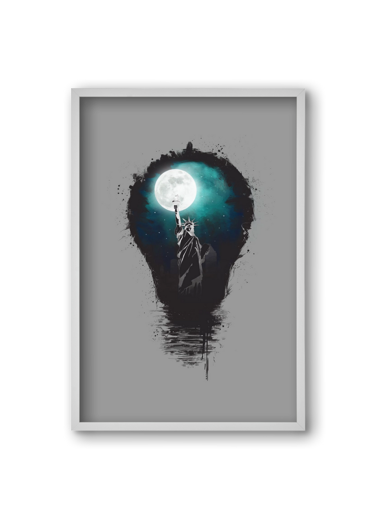 Big city lights, 20x30 cm (20x30 cm), Fehér keret