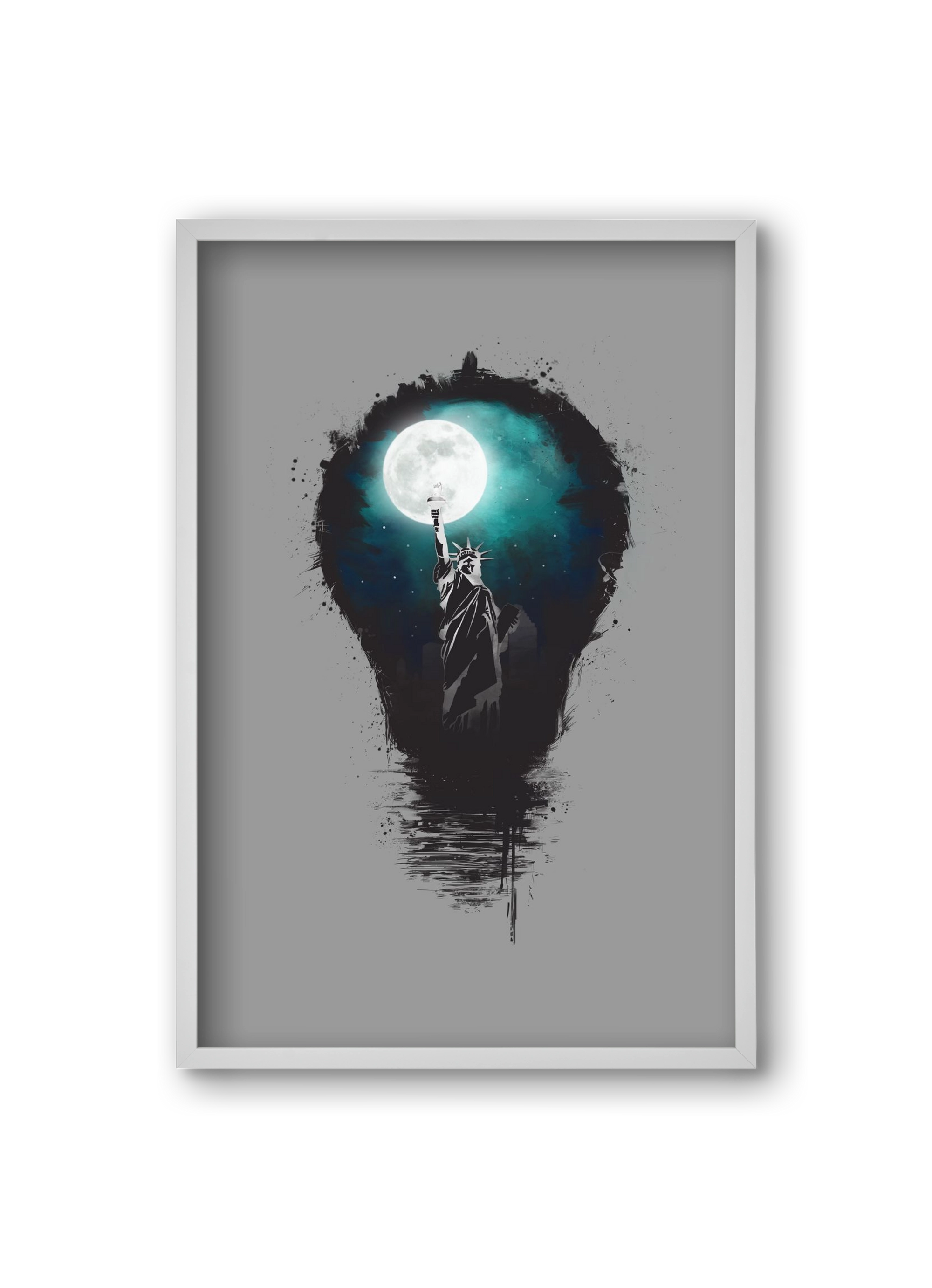 Big city lights, 20x30 cm (20x30 cm), Fehér keret