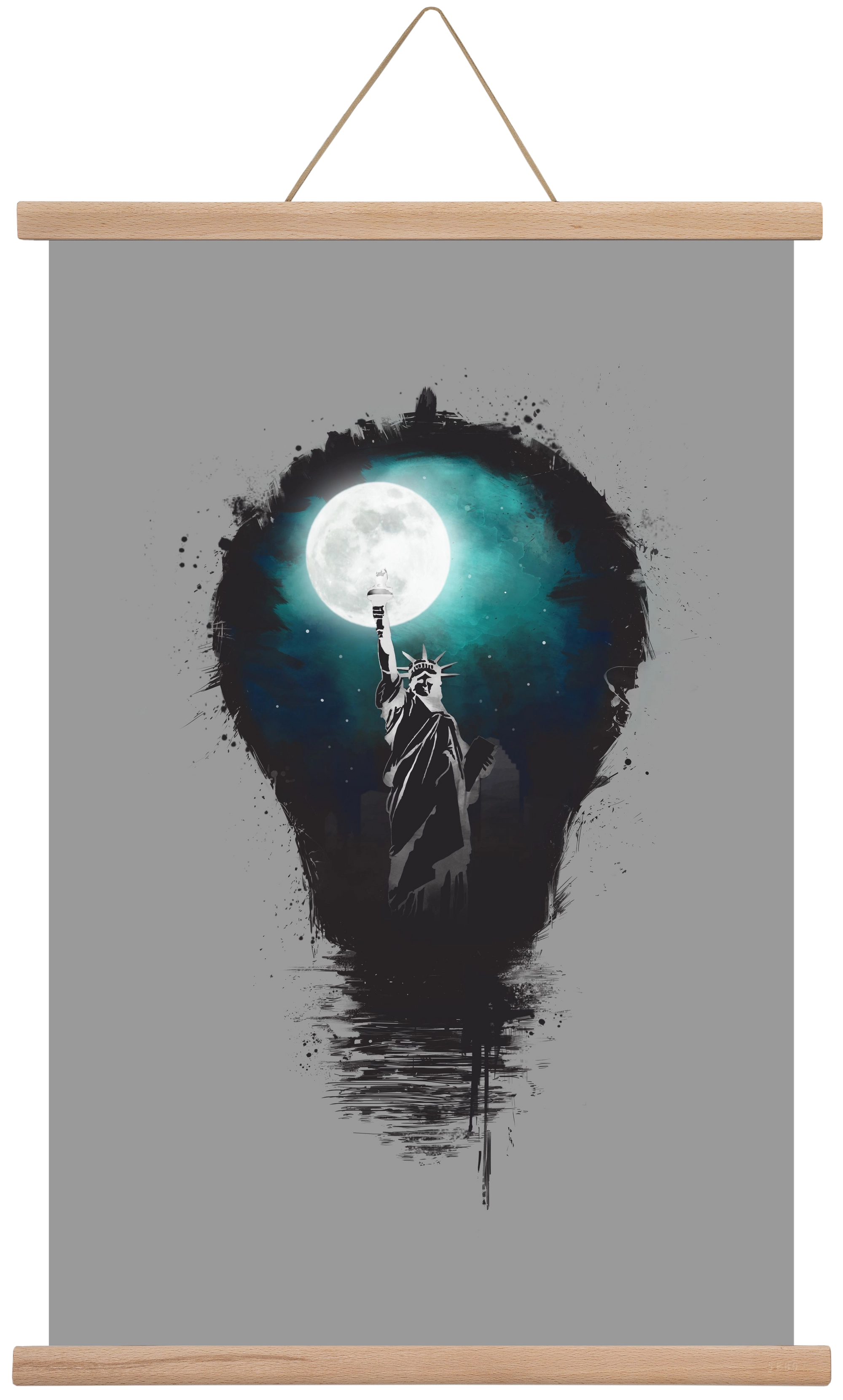 Big city lights, 40x60 cm (40x60 cm), Tölgy akasztó