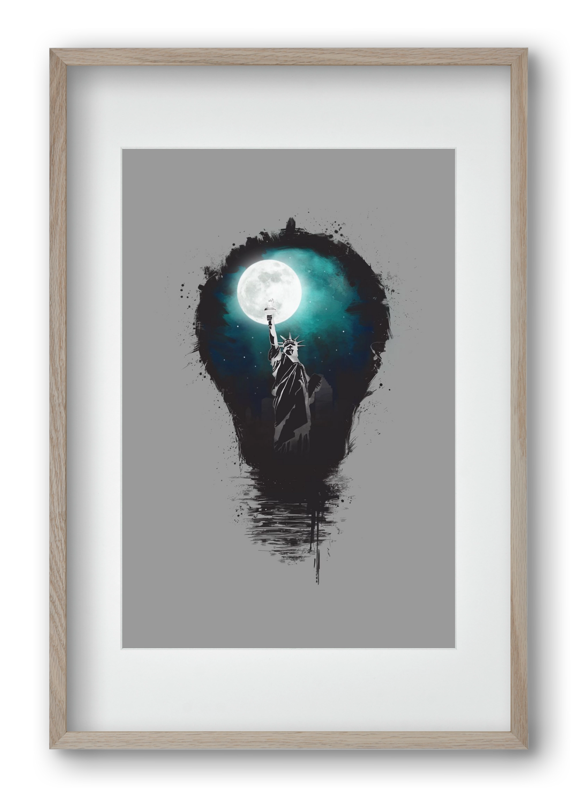 Big city lights, 40x60 cm (30x45 cm), Tölgy keret, paszpartuval