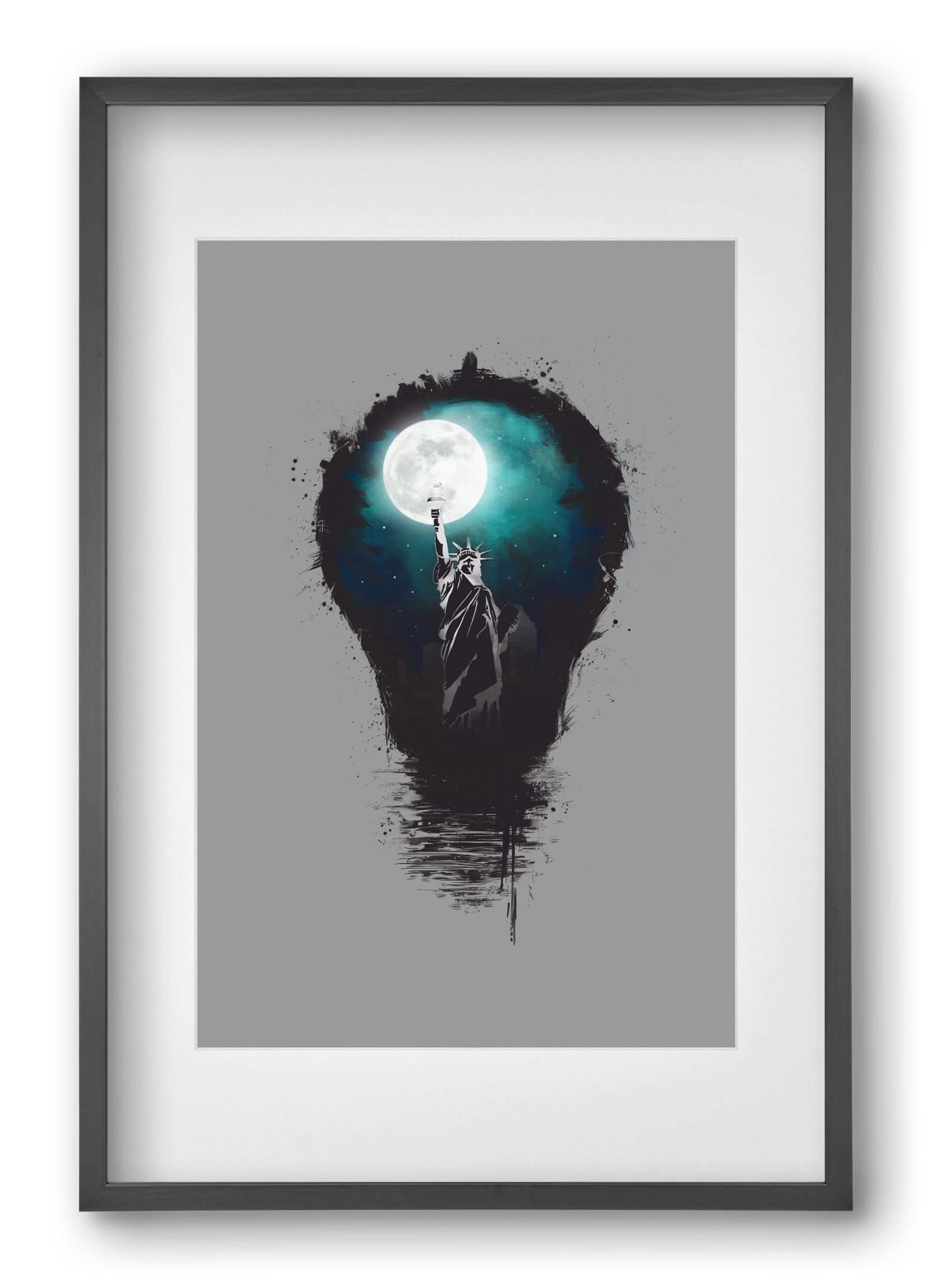 Big city lights, 40x60 cm (30x45 cm), Fekete keret, paszpartuval