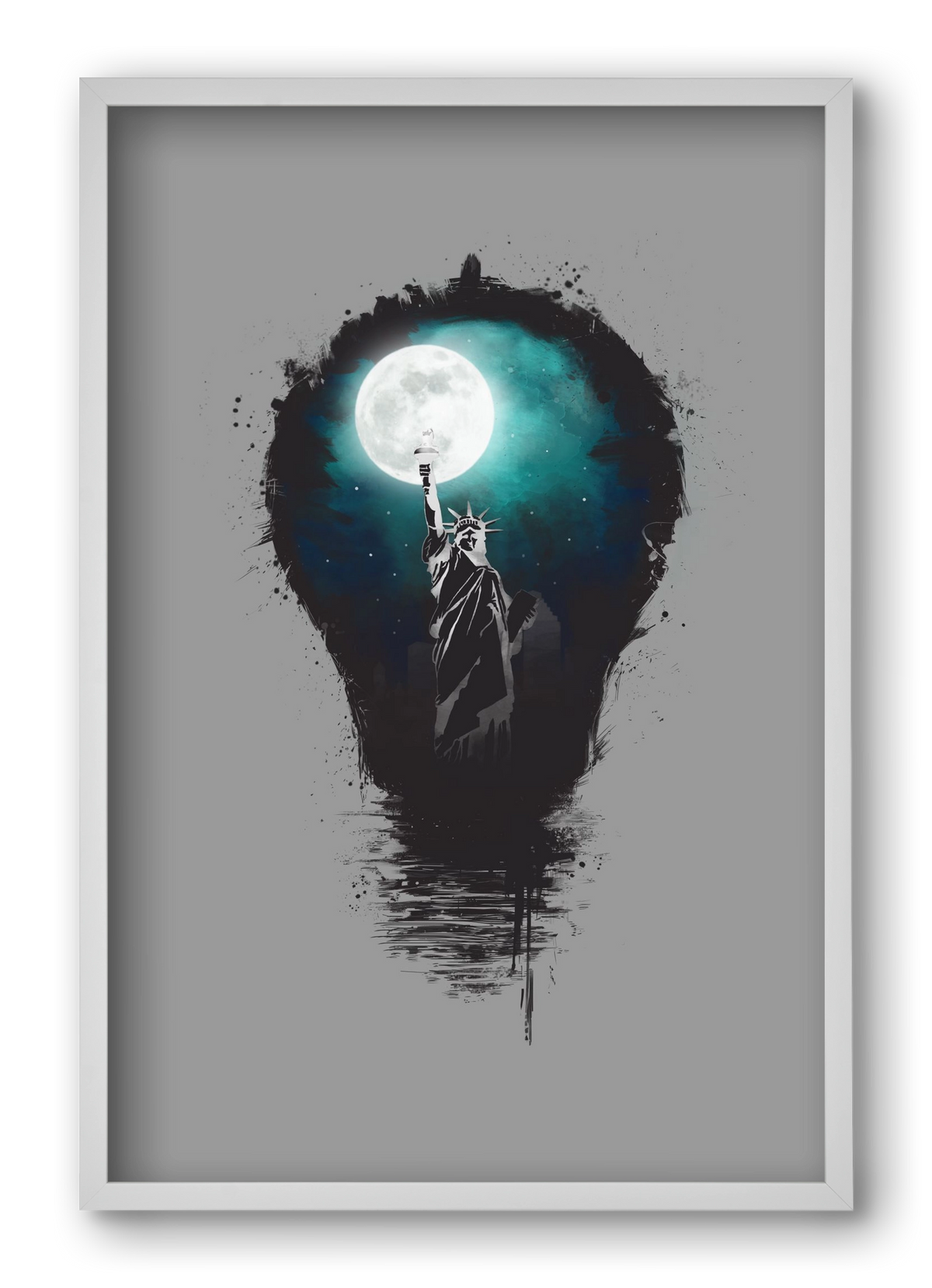 Big city lights, 40x60 cm (40x60 cm), Fehér keret