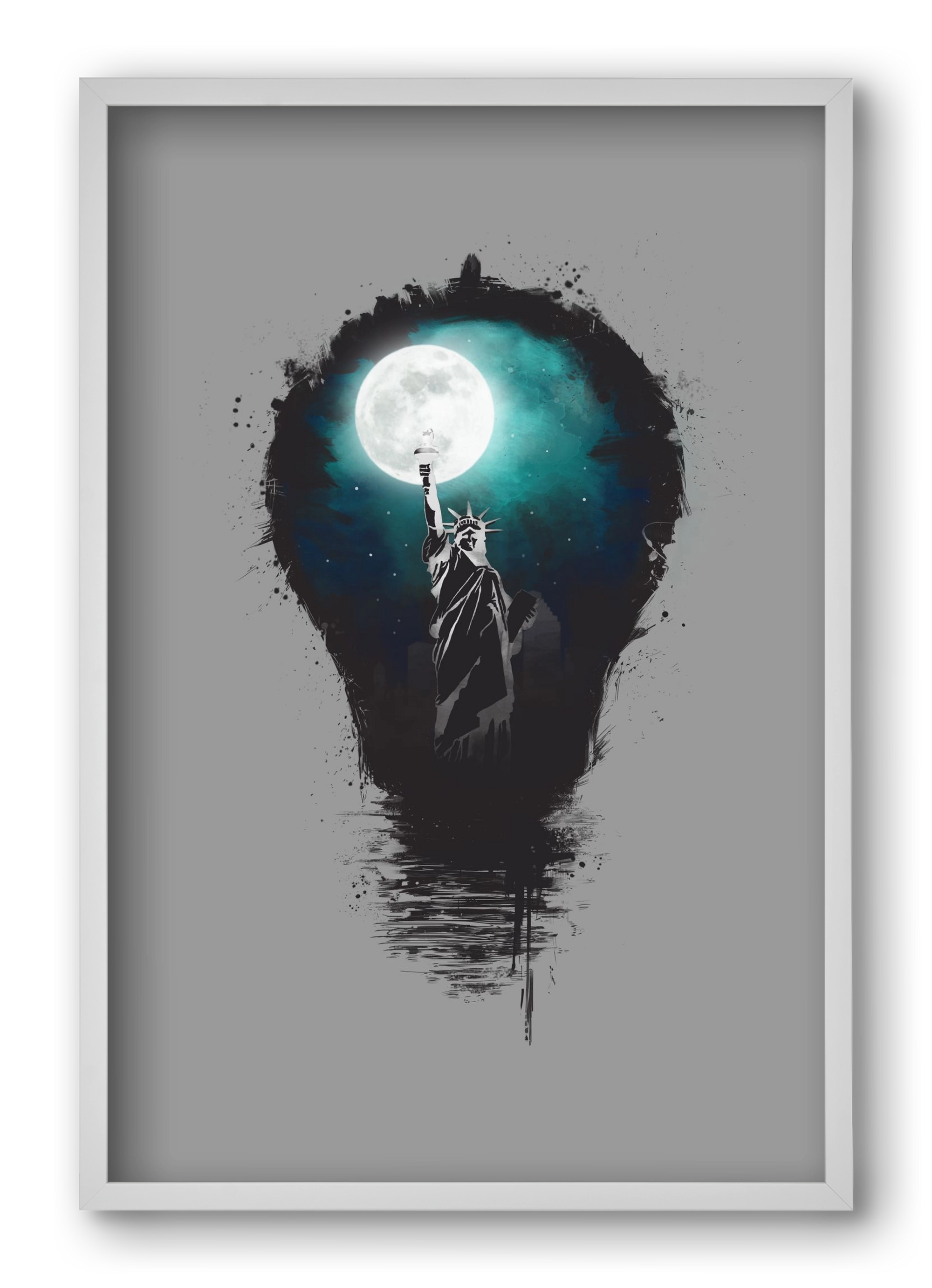 Big city lights, 40x60 cm (40x60 cm), Fehér keret