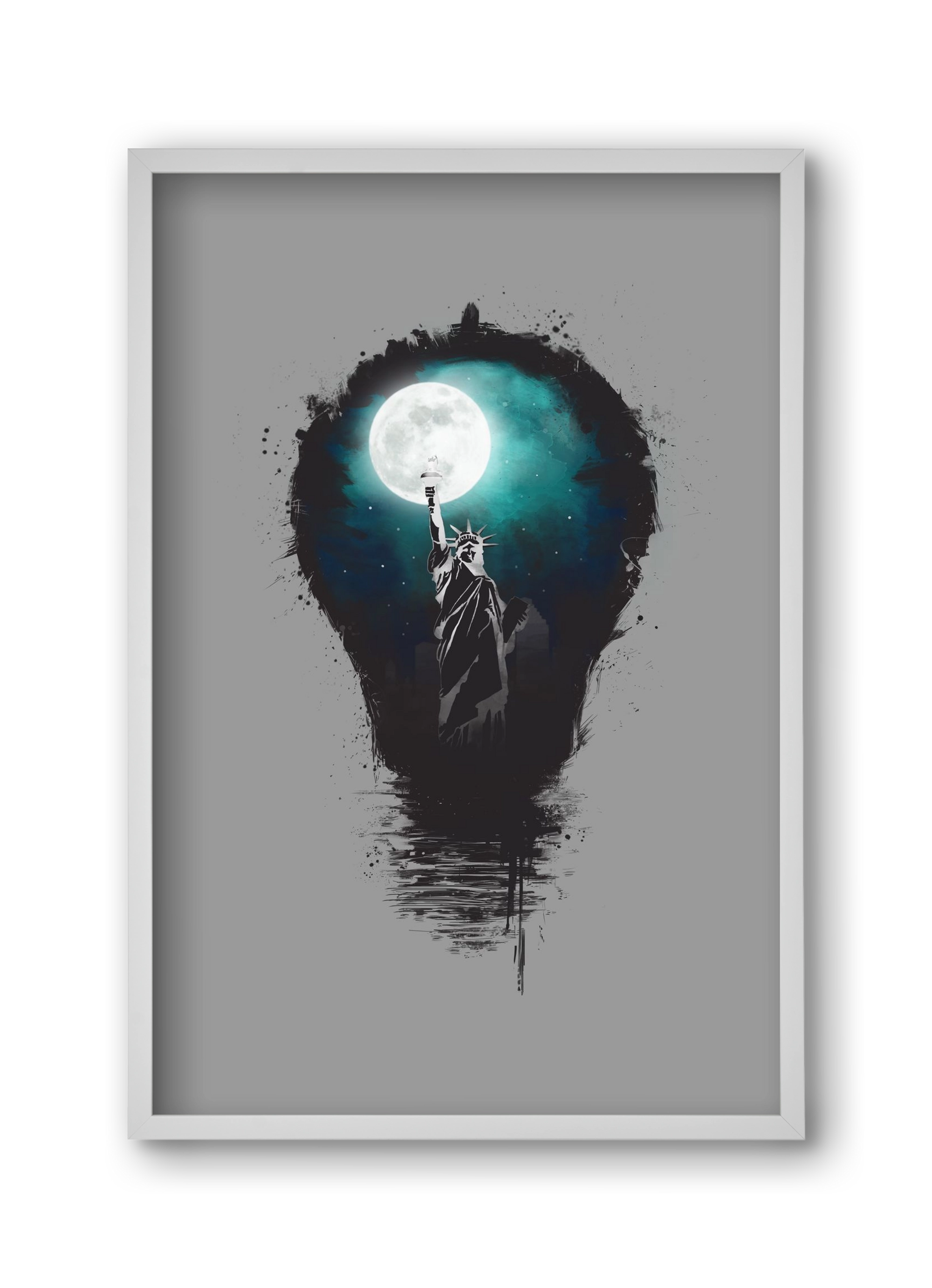 Big city lights, 30x45 cm (30x45 cm), Fehér keret