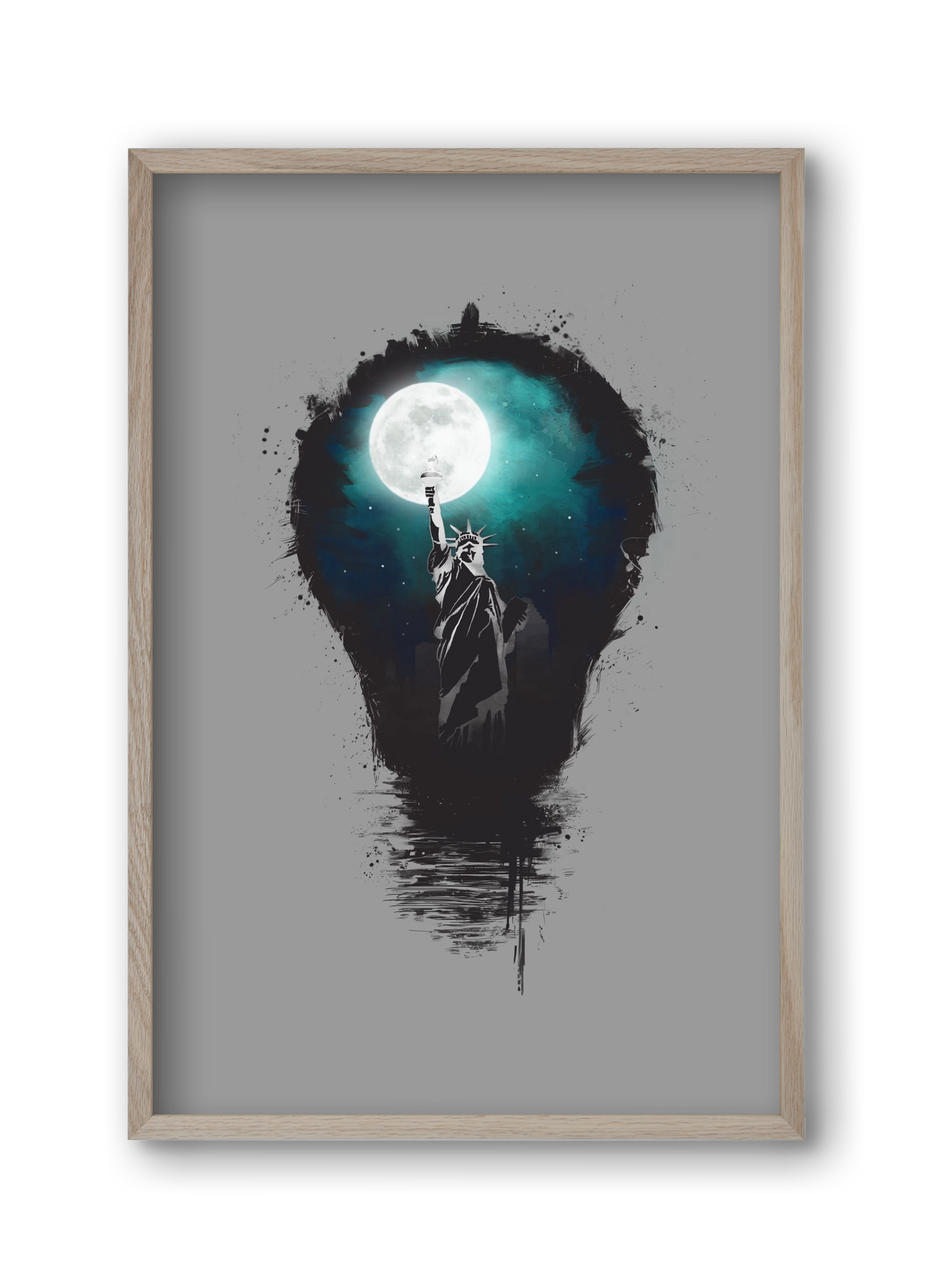 Big city lights, 30x45 cm (30x45 cm), Tölgy keret